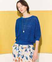 【23区/NIJYUSANKU】のピュアリネン パフスリーブ ニット 人気、トレンドファッション・服の通販 founy(ファニー) ファッション Fashion レディースファッション Fashion for Women トップス・カットソー Cut & Sew Tops ニット Knit Tops & Sweaters 春 Spring 畦 Ribbed Knit コンパクト Compact, Small Size スキッパー Skipper, Open Collar スリーブ Sleeve, Long Sleeve / Short Sleeve セーター Sweater, Knitwear デコルテ Décolleté, Neckline デニム Denim, Jeans Material ハーフ Half, Half-Length フェミニン Feminine, Girly リネン Linen, Linen Fabric S/S・春夏 SS, Spring/Summer, Warm Season 夏 Summer エレガント 上品 Elegant 2026年 2026 |ID:prp329100004910752