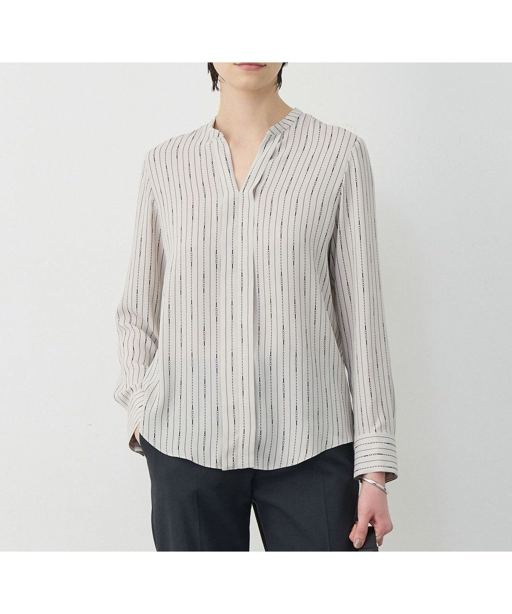 【アイシービー/iCB】の【新色追加・WEB限定】BackSatinAmunzen キーネックブラウス インテリア・キッズ・メンズ・レディースファッション・服の通販 founy(ファニー) ファッション Fashion レディースファッション Fashion for Women トップス・カットソー Cut & Sew Tops シャツ・ブラウス・オフィスカジュアル Elegant Blouses & Button-Ups インナー Innerwear サテン Satin, Glossy Fabric ジャケット Jacket, Outerwear ストライプ Stripe, Striped Pattern チェーン Chain, Chain Strap 人気 Popular, Best Seller ハイネック High Neck, Mock Neck プリント Print, Printed Pattern ボトム Bottoms, Lower Wear A/W・秋冬 Autumn/Winter おすすめ Recommended / Our Picks セレモニー Ceremony ビジネス 仕事 通勤 Business / Work / Commuting 2025年 2025 2025-2026秋冬・A/W Autumn/Winter 2025–26 AW25–26 トープベース×ストライプチェーン柄|ID: prp329100004910771 ipo3291000000036795366