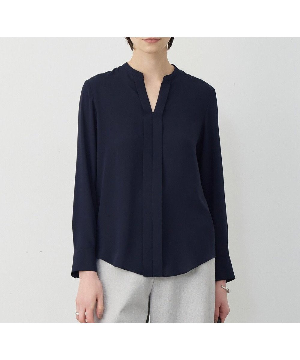 【アイシービー/iCB】の【新色追加・WEB限定】BackSatinAmunzen キーネックブラウス インテリア・キッズ・メンズ・レディースファッション・服の通販 founy(ファニー) ファッション Fashion レディースファッション Fashion for Women トップス・カットソー Cut & Sew Tops シャツ・ブラウス・オフィスカジュアル Elegant Blouses & Button-Ups インナー Innerwear サテン Satin, Glossy Fabric ジャケット Jacket, Outerwear ストライプ Stripe, Striped Pattern チェーン Chain, Chain Strap 人気 Popular, Best Seller ハイネック High Neck, Mock Neck プリント Print, Printed Pattern ボトム Bottoms, Lower Wear A/W・秋冬 Autumn/Winter おすすめ Recommended / Our Picks セレモニー Ceremony ビジネス 仕事 通勤 Business / Work / Commuting 2025年 2025 2025-2026秋冬・A/W Autumn/Winter 2025–26 AW25–26 ネイビー|ID: prp329100004910771 ipo3291000000036795368