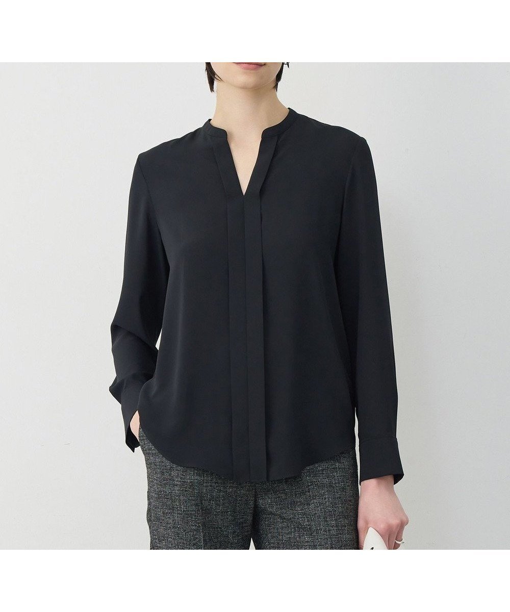 【アイシービー/iCB】の【新色追加・WEB限定】BackSatinAmunzen キーネックブラウス インテリア・キッズ・メンズ・レディースファッション・服の通販 founy(ファニー) ファッション Fashion レディースファッション Fashion for Women トップス・カットソー Cut & Sew Tops シャツ・ブラウス・オフィスカジュアル Elegant Blouses & Button-Ups インナー Innerwear サテン Satin, Glossy Fabric ジャケット Jacket, Outerwear ストライプ Stripe, Striped Pattern チェーン Chain, Chain Strap 人気 Popular, Best Seller ハイネック High Neck, Mock Neck プリント Print, Printed Pattern ボトム Bottoms, Lower Wear A/W・秋冬 Autumn/Winter おすすめ Recommended / Our Picks セレモニー Ceremony ビジネス 仕事 通勤 Business / Work / Commuting 2025年 2025 2025-2026秋冬・A/W Autumn/Winter 2025–26 AW25–26 ブラック|ID: prp329100004910771 ipo3291000000036795374