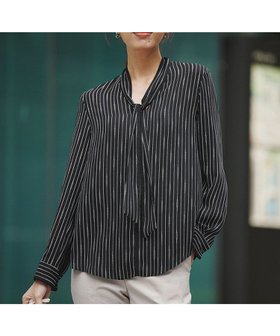 【アイシービー/iCB】の【新色追加】BackSatinAmunzen 配色ボウタイブラウス 人気、トレンドファッション・服の通販 founy(ファニー) ファッション Fashion レディースファッション Fashion for Women トップス・カットソー Cut & Sew Tops シャツ・ブラウス・オフィスカジュアル Elegant Blouses & Button-Ups インナー Innerwear サテン Satin, Glossy Fabric ジャケット Jacket, Outerwear ストライプ Stripe, Striped Pattern スーツ Suit, Formalwear チェーン Chain, Chain Strap トリミング Trimming, Decorative Edge 長袖 Long Sleeve, Full Sleeve ハイネック High Neck, Mock Neck A/W・秋冬 Autumn/Winter エレガント 上品 Elegant セレモニー Ceremony ビジネス 仕事 通勤 Business / Work / Commuting 2025年 2025 2025-2026秋冬・A/W Autumn/Winter 2025–26 AW25–26 |ID:prp329100004910805