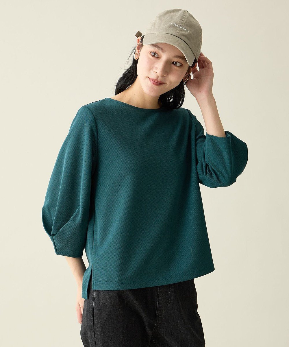【エニー/ANY】のコンフォータブル袖タックブラウス インテリア・キッズ・メンズ・レディースファッション・服の通販 founy(ファニー) 　ファッション　Fashion　レディースファッション　Fashion for Women　トップス・カットソー　Cut & Sew Tops　シャツ・ブラウス・オフィスカジュアル　Elegant Blouses & Button-Ups　ロングTシャツ・Tシャツ　Longline T-Shirts & Tees　カットソー・ベーシックTシャツ　Cut-and-Sewn Tops / Stretch Tees & Basics　秋　Autumn　カットソー　Cut and Sewn Top　コンシャス　Conscious, Bodycon　シンプル　Simple, Minimal　スマホ　Smartphone, Mobile Device　スリット　Slit, Slit Detail　スリーブ　Sleeve, Long Sleeve / Short Sleeve　デニム　Denim, Jeans Material　バランス　Balance, Style Balance　ロング　Long, Long-Length　A/W・秋冬　Autumn/Winter　再入荷　Restock / Back in Stock　おすすめ　Recommended / Our Picks　ビジネス 仕事 通勤　Business / Work / Commuting　グリーン|ID: prp329100004910818 ipo3291000000036795990