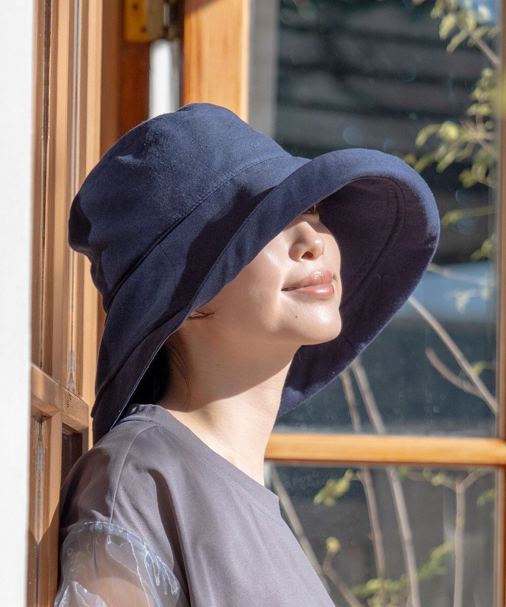 【ムーンバット/MOONBAT】の【一級遮光/UVカット】UVラフィネハット(つば広タイプ) 速乾/接触冷感/手洗いOK/サイズ調整可能/抗菌防臭加工 インテリア・キッズ・メンズ・レディースファッション・服の通販 founy(ファニー) ファッション Fashion レディースファッション Fashion for Women キャップ&ハット Hats & Caps コンパクト Compact, Small Size 抗菌 Antibacterial, Bacteria-Resistant タオル Towel, Bath Towel 帽子 Hat, Headwear 日傘 Parasol, UV Umbrella ワイヤー Wire, Wired Bra 夏 Summer ネイビーブルー|ID: prp329100004910837 ipo3291000000036796274