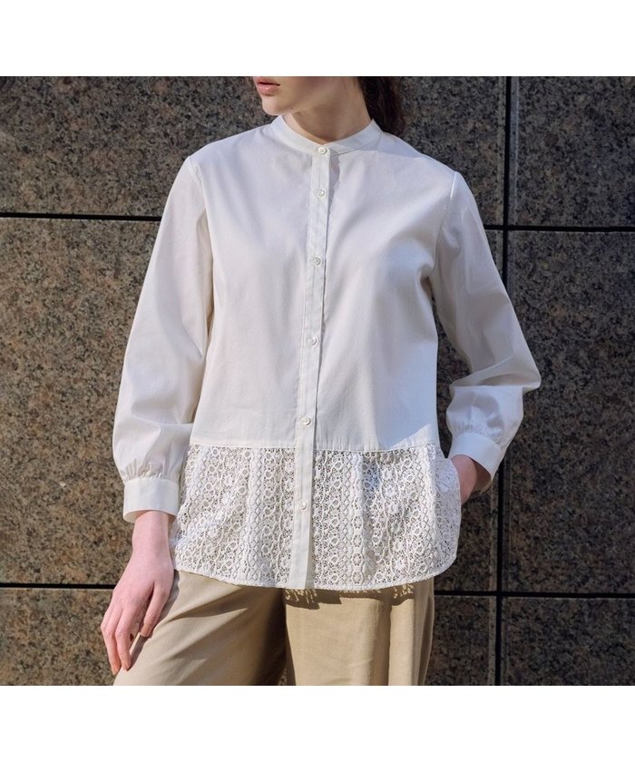 【ジェイ プレス/J.PRESS】のエニーブロード レース ブラウス インテリア・キッズ・メンズ・レディースファッション・服の通販 founy(ファニー) https://founy.com/ ファッション Fashion レディースファッション Fashion for Women トップス・カットソー Cut & Sew Tops シャツ・ブラウス・オフィスカジュアル Elegant Blouses & Button-Ups おすすめ Recommended / Our Picks コンパクト Compact, Small Size ジャケット Jacket, Outerwear ストレッチ Stretch, Stretchy Fabric ブロード Broadcloth, Fine Cotton レース Lace, Lace Fabric エレガント 上品 Elegant 夏 Summer S/S・春夏 SS, Spring/Summer, Warm Season A/W・秋冬 Autumn/Winter |ID: prp329100004914358 ipo3291000000036829511