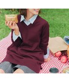 【ティアクラッセ/Tiaclasse】の【安田美沙子さん着用・選べる2type】もちニットチュニック Vネック:ボルドー|ID: prp329100004914392 ipo3291000000036829789