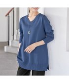 【ティアクラッセ/Tiaclasse】の【安田美沙子さん着用・選べる2type】もちニットチュニック Vネック:ブルー|ID: prp329100004914392 ipo3291000000036829800