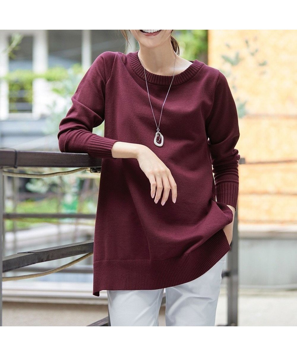 【ティアクラッセ/Tiaclasse】の【安田美沙子さん着用・選べる2type】もちニットチュニック インテリア・キッズ・メンズ・レディースファッション・服の通販 founy(ファニー) 　ファッション　Fashion　レディースファッション　Fashion for Women　トップス・カットソー　Cut & Sew Tops　ニット　Knit Tops & Sweaters　アクセサリー　Fashion Accessories　洗える　Machine Washable　秋　Autumn　コンパクト　Compact, Small Size　シューズ　Shoes, Footwear　シンプル　Simple, Minimal　スリット　Slit, Slit Detail　セーター　Sweater, Knitwear　チュニック　Tunic, Long Top　長袖　Long Sleeve, Full Sleeve　ポケット　Pocket, Pocket Detail　ラウンド　Round, Round Neck　リブニット　Rib Knit, Ribbed Knit　冬　Winter / This Winter　A/W・秋冬　Autumn/Winter　再入荷　Restock / Back in Stock　プチプライス・低価格　Affordable / Budget Price　おすすめ　Recommended / Our Picks　エレガント 上品　Elegant　新作・新入荷　New Arrivals / New In　ビジネス 仕事 通勤　Business / Work / Commuting　ボートネック:ボルドー|ID: prp329100004914392 ipo3291000000036829811