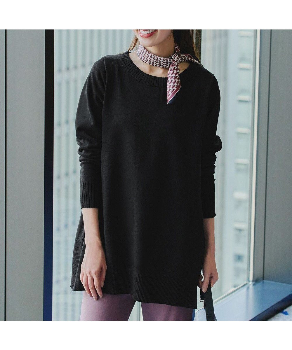 【ティアクラッセ/Tiaclasse】の【安田美沙子さん着用・選べる2type】もちニットチュニック インテリア・キッズ・メンズ・レディースファッション・服の通販 founy(ファニー) 　ファッション　Fashion　レディースファッション　Fashion for Women　トップス・カットソー　Cut & Sew Tops　ニット　Knit Tops & Sweaters　アクセサリー　Fashion Accessories　洗える　Machine Washable　秋　Autumn　コンパクト　Compact, Small Size　シューズ　Shoes, Footwear　シンプル　Simple, Minimal　スリット　Slit, Slit Detail　セーター　Sweater, Knitwear　チュニック　Tunic, Long Top　長袖　Long Sleeve, Full Sleeve　ポケット　Pocket, Pocket Detail　ラウンド　Round, Round Neck　リブニット　Rib Knit, Ribbed Knit　冬　Winter / This Winter　A/W・秋冬　Autumn/Winter　再入荷　Restock / Back in Stock　プチプライス・低価格　Affordable / Budget Price　おすすめ　Recommended / Our Picks　エレガント 上品　Elegant　新作・新入荷　New Arrivals / New In　ビジネス 仕事 通勤　Business / Work / Commuting　ボートネック:ブラック|ID: prp329100004914392 ipo3291000000036829827