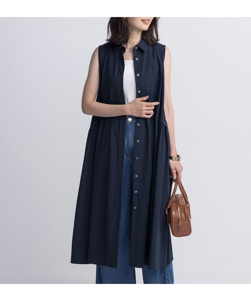 【組曲/KUMIKYOKU】の【2WAY】スーパーライトストレッチ ワンピース インテリア・キッズ・メンズ・レディースファッション・服の通販 founy(ファニー) ファッション Fashion レディースファッション Fashion for Women ワンピース Dresses インナー Innerwear 春 Spring ギャザー Gathered, Ruffled ストレッチ Stretch, Stretchy Fabric セットアップ Set-Up, Coordinated Outfit デニム Denim, Jeans Material ドレス Dress, One-Piece ノースリーブ Sleeveless, No-Sleeve フェミニン Feminine, Girly ペチコート Petticoat, Underskirt ポケット Pocket, Pocket Detail S/S・春夏 SS, Spring/Summer, Warm Season 夏 Summer エレガント 上品 Elegant ネイビー系|ID: prp329100004914406 ipo3291000000036829910