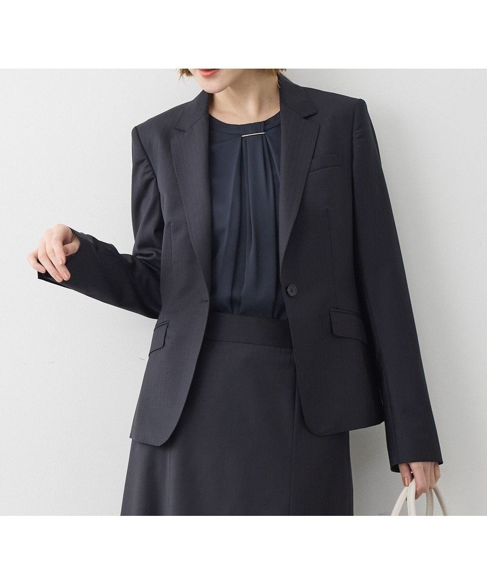 【23区/NIJYUSANKU】の【セットアップ対応】ファインネスウール 一つ釦 ジャケット インテリア・キッズ・メンズ・レディースファッション・服の通販 founy(ファニー) ファッション Fashion レディースファッション Fashion for Women アウター Coat / Outerwear Collection レディースジャケット・軽アウター Jackets テーラードジャケット / 通勤・きれいめスタイル Tailored Jackets & Blazers シンプル Simple, Minimal ジャケット Jacket, Outerwear ストレッチ Stretch, Stretchy Fabric スーツ Suit, Formalwear セットアップ Set-Up, Coordinated Outfit 定番 Standard, Basic Item フレア Flare, Flared ベーシック Basic, Essential マニッシュ Mannish, Boyish ワイド Wide, Wide Fit A/W・秋冬 Autumn/Winter S/S・春夏 SS, Spring/Summer, Warm Season 夏 Summer エレガント 上品 Elegant セレモニー Ceremony ビジネス 仕事 通勤 Business / Work / Commuting ネイビーストライプ|ID: prp329100004917043 ipo3291000000036867120