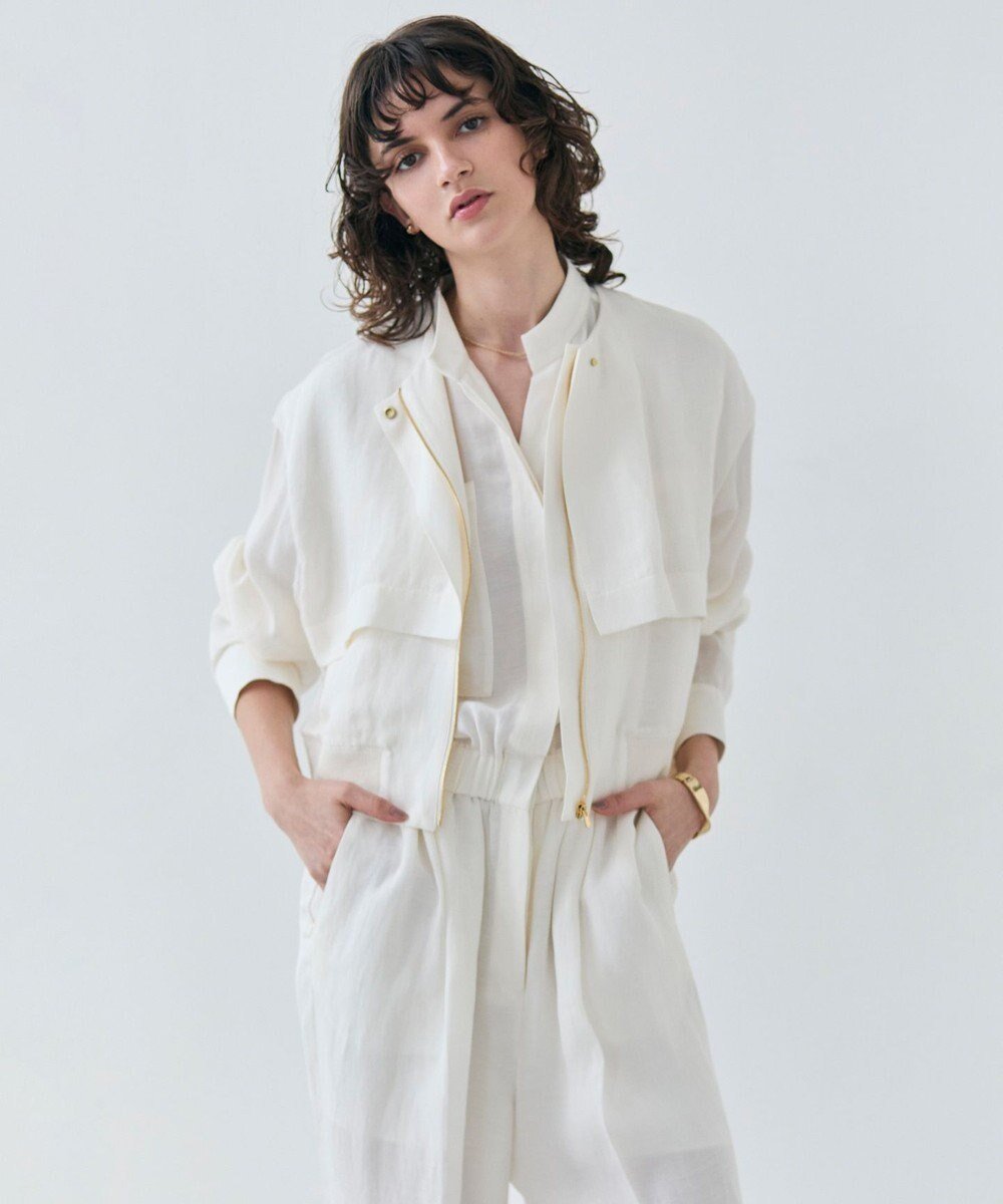 【ベイジ,/BEIGE,】の【洗える】BERNARD / リネンノーカラーラップブルゾン インテリア・キッズ・メンズ・レディースファッション・服の通販 founy(ファニー) 　ファッション　Fashion　レディースファッション　Fashion for Women　アウター　Coat / Outerwear Collection　レディースジャケット・軽アウター　Jackets　ブルゾンジャケット・スポーティアウター　Blouson Jackets　ノーカラージャケット / シンプル上品コーデ　Collarless Jackets　コンパクト　Compact, Small Size　ジャケット　Jacket, Outerwear　ブルゾン　Blouson, Bomber Jacket　マニッシュ　Mannish, Boyish　ワイド　Wide, Wide Fit　ワッシャー　Washer, Crinkled Finish　エレガント 上品　Elegant　夏　Summer　春　Spring　S/S・春夏　SS, Spring/Summer, Warm Season　洗える　Machine Washable　Meringue|ID: prp329100004917045 ipo3291000000036867135