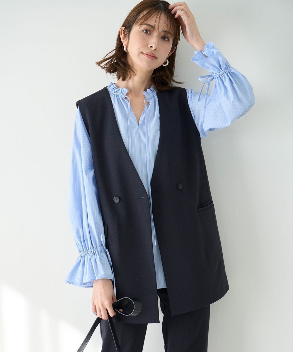 【アンフィーロ 自由区/UNFILO】の【セレモニー】BEAUTY MOVE ミドルジレ インテリア・キッズ・メンズ・レディースファッション・服の通販 founy(ファニー) 　ファッション　Fashion　レディースファッション　Fashion for Women　アウター　Coat / Outerwear Collection　レディースジャケット・軽アウター　Jackets　ジャケット　Jacket, Outerwear　ジョーゼット　Georgette, Semi-Sheer Fabric　ストレッチ　Stretch, Stretchy Fabric　セットアップ　Set-Up, Coordinated Outfit　人気　Popular, Best Seller　フォーマル　Formal, Dressy　ミドル　Middle Length, Mid Height　ロング　Long, Long-Length　A/W・秋冬　Autumn/Winter　S/S・春夏　SS, Spring/Summer, Warm Season　夏　Summer　セレモニー　Ceremony　ビジネス 仕事 通勤　Business / Work / Commuting　ネイビー|ID: prp329100004918006 ipo3291000000036886591