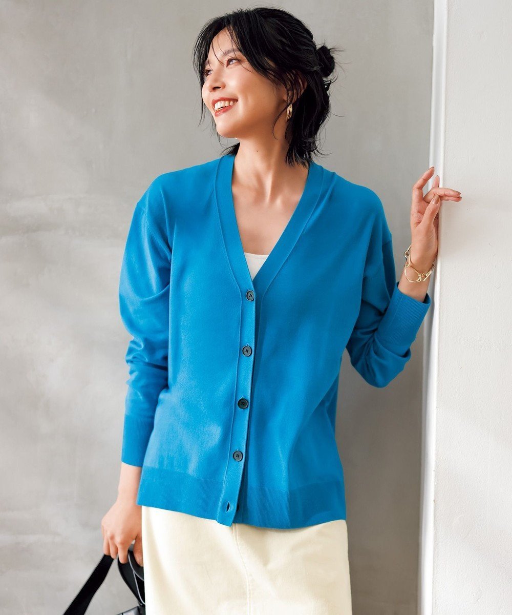 【アンフィーロ 自由区/UNFILO】の【新色追加】マイビューティニット カーディガン インテリア・キッズ・メンズ・レディースファッション・服の通販 founy(ファニー) 　ファッション　Fashion　レディースファッション　Fashion for Women　トップス・カットソー　Cut & Sew Tops　ニット　Knit Tops & Sweaters　カーディガン・羽織り　Layered Style Cardigans　ウォッシャブル　Machine Washable　カーディガン　Cardigan, Knitwear　抗菌　Antibacterial, Bacteria-Resistant　タートルネック　Turtleneck, High Neck　ツイスト　Tweed, Tweed Fabric　ペプラム　Peplum, Flared Hem　リラックス　Relax, Relaxed Fit　A/W・秋冬　Autumn/Winter　S/S・春夏　SS, Spring/Summer, Warm Season　夏　Summer　ブルー|ID: prp329100004918008 ipo3291000000036886762