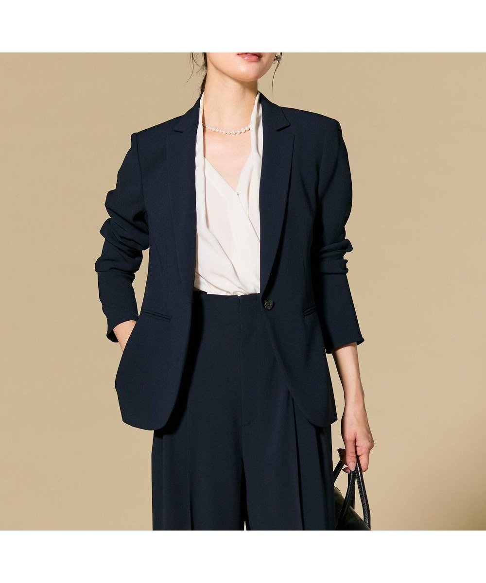 【ベイジ,/BEIGE,】の【セットアップ対応】CINDY / テーラードジャケット インテリア・キッズ・メンズ・レディースファッション・服の通販 founy(ファニー) 　ファッション　Fashion　レディースファッション　Fashion for Women　アウター　Coat / Outerwear Collection　レディースジャケット・軽アウター　Jackets　テーラードジャケット / 通勤・きれいめスタイル　Tailored Jackets & Blazers　インナー　Innerwear　ウォッシャブル　Machine Washable　オケージョン　Occasion Wear　サテン　Satin, Glossy Fabric　ジャケット　Jacket, Outerwear　ストレッチ　Stretch, Stretchy Fabric　スーツ　Suit, Formalwear　セットアップ　Set-Up, Coordinated Outfit　定番　Standard, Basic Item　ボトム　Bottoms, Lower Wear　A/W・秋冬　Autumn/Winter　S/S・春夏　SS, Spring/Summer, Warm Season　おすすめ　Recommended / Our Picks　夏　Summer　エレガント 上品　Elegant　ビジネス 仕事 通勤　Business / Work / Commuting　Navy|ID: prp329100004918938 ipo3291000000036898694