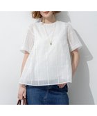 【23区/NIJYUSANKU】の【先行予約】シアーチェックレイヤード フレア Tブラウス 人気、トレンドファッション・服の通販 founy(ファニー) ファッション Fashion レディースファッション Fashion for Women トップス・カットソー Cut & Sew Tops シャツ・ブラウス・オフィスカジュアル Elegant Blouses & Button-Ups インナー Innerwear エアリー Airy Texture 春 Spring カットソー Cut and Sewn Top シャドー Shadow, Subtle Pattern ジャケット Jacket, Outerwear スリーブ Sleeve, Long Sleeve / Short Sleeve タンク Tank Top, Sleeveless Top チェック Check, Plaid, Tartan デニム Denim, Jeans Material フレア Flare, Flared 半袖 Short Sleeve, Half Sleeve S/S・春夏 SS, Spring/Summer, Warm Season 夏 Summer エレガント 上品 Elegant 2026年 2026 thumbnail ホワイト系|ID: prp329100004918948 ipo3291000000036898757