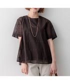 【23区/NIJYUSANKU】の【先行予約】シアーチェックレイヤード フレア Tブラウス 人気、トレンドファッション・服の通販 founy(ファニー) ファッション Fashion レディースファッション Fashion for Women トップス・カットソー Cut & Sew Tops シャツ・ブラウス・オフィスカジュアル Elegant Blouses & Button-Ups インナー Innerwear エアリー Airy Texture 春 Spring カットソー Cut and Sewn Top シャドー Shadow, Subtle Pattern ジャケット Jacket, Outerwear スリーブ Sleeve, Long Sleeve / Short Sleeve タンク Tank Top, Sleeveless Top チェック Check, Plaid, Tartan デニム Denim, Jeans Material フレア Flare, Flared 半袖 Short Sleeve, Half Sleeve S/S・春夏 SS, Spring/Summer, Warm Season 夏 Summer エレガント 上品 Elegant 2026年 2026 thumbnail ダークブラウン系|ID: prp329100004918948 ipo3291000000036898759