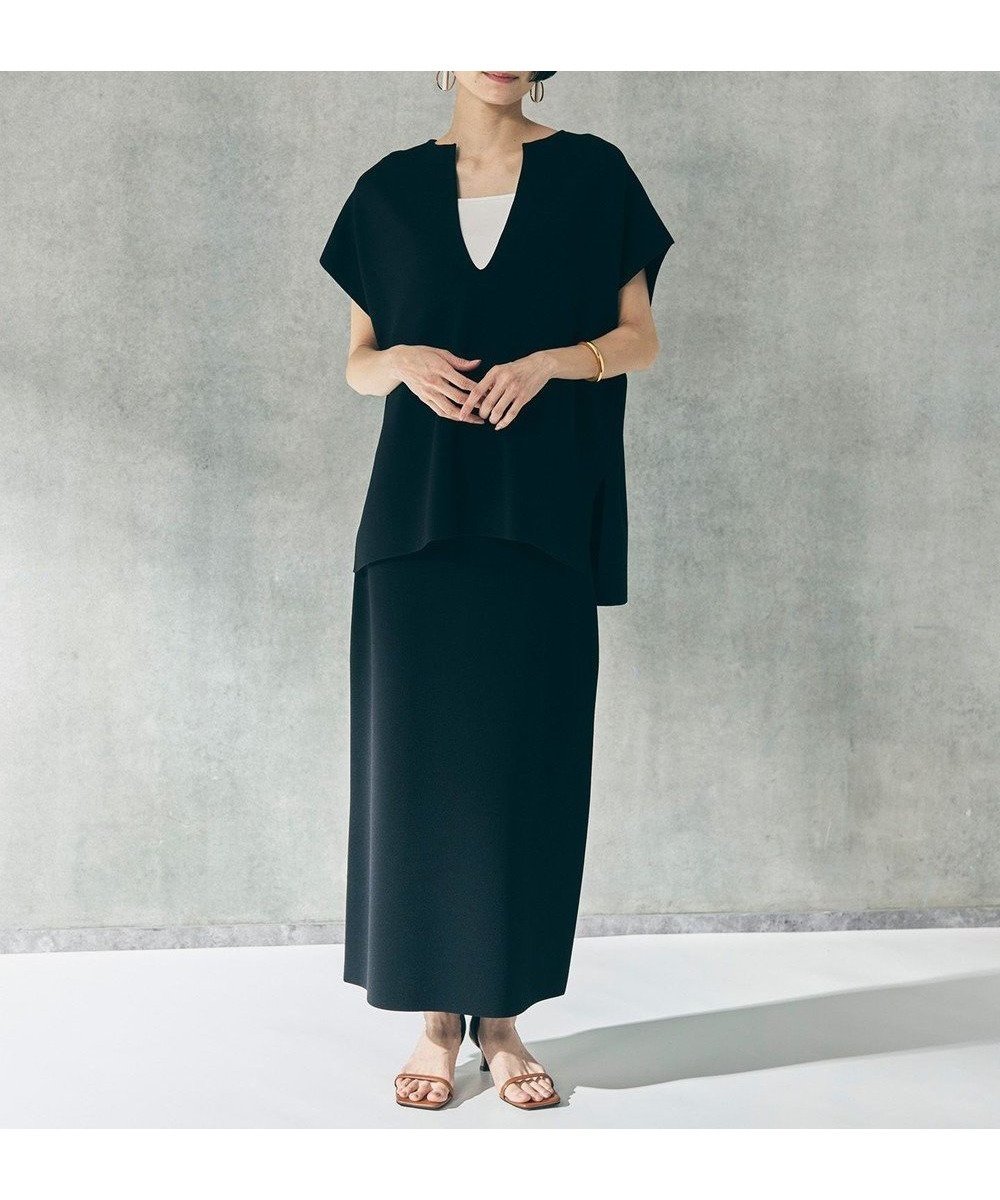 【アンフィーロ 自由区/UNFILO】の【WEB限定カラー】スゴ機能美ニット Iラインスカート インテリア・キッズ・メンズ・レディースファッション・服の通販 founy(ファニー) 　ファッション　Fashion　レディースファッション　Fashion for Women　スカート　Skirts　ウォッシャブル　Machine Washable　春　Spring　キャミソール　Camisole, Spaghetti Strap Top　クール　Cool, Chic　コンパクト　Compact, Small Size　抗菌　Antibacterial, Bacteria-Resistant　シンプル　Simple, Minimal　スクエア　Square, Square Shape　ストレッチ　Stretch, Stretchy Fabric　スリーブ　Sleeve, Long Sleeve / Short Sleeve　ハーフ　Half, Half-Length　フィット　Fit, Slim Fit　S/S・春夏　SS, Spring/Summer, Warm Season　再入荷　Restock / Back in Stock　夏　Summer　新作・新入荷　New Arrivals / New In　ブラック|ID: prp329100004918968 ipo3291000000036898944