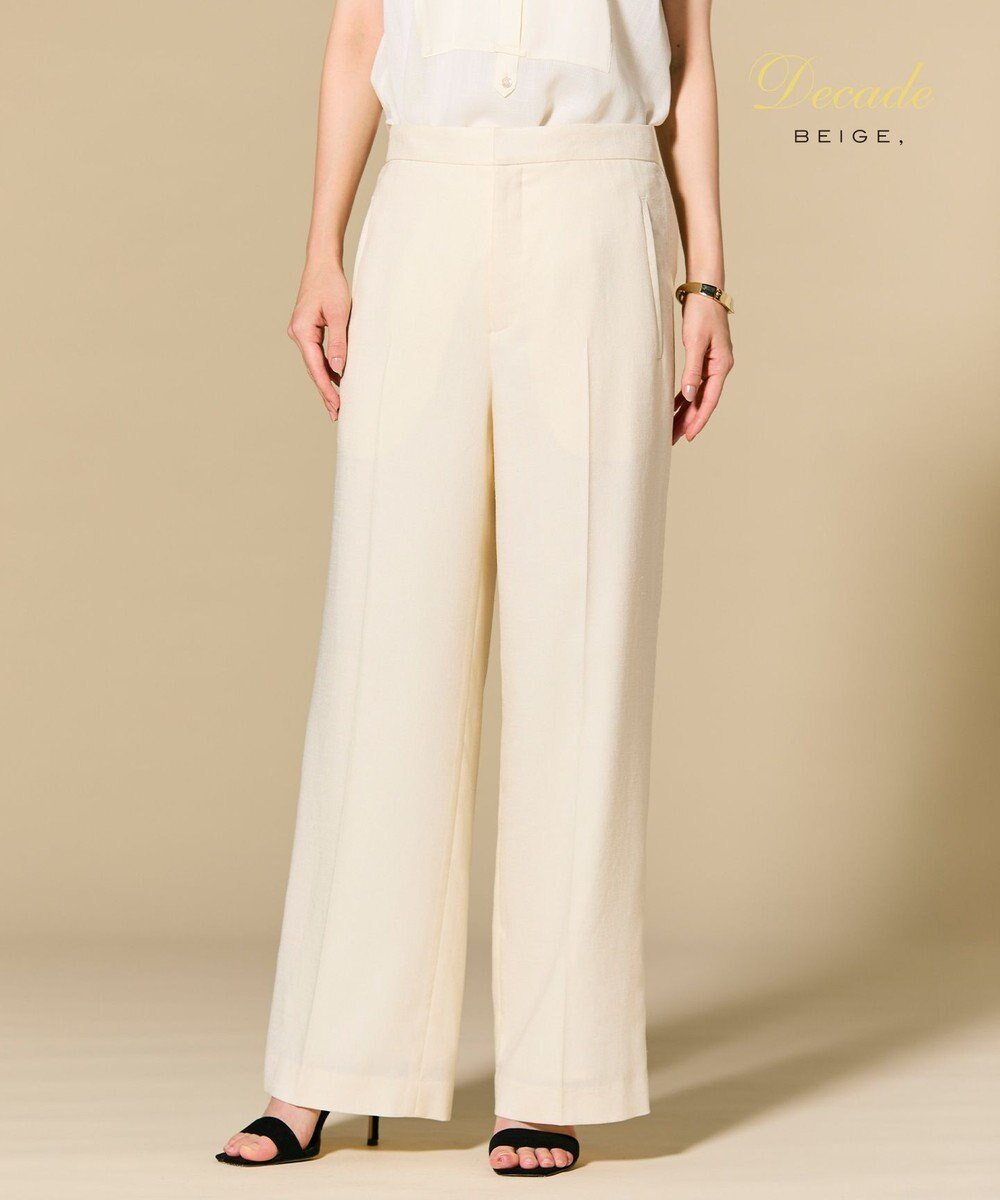 【ベイジ,/BEIGE,】のCAROLE / リネンライクフルレングスワイドパンツ インテリア・キッズ・メンズ・レディースファッション・服の通販 founy(ファニー) 　ファッション　Fashion　レディースファッション　Fashion for Women　パンツ　Pants & Trousers　春　Spring　軽量　Lightweight, Ultra Light　サンダル　Sandals, Summer Shoes　シンプル　Simple, Minimal　ジャケット　Jacket, Outerwear　ストレッチ　Stretch, Stretchy Fabric　スニーカー　Sneakers, Trainers　セットアップ　Set-Up, Coordinated Outfit　デスク　Desk, Work Desk　ベーシック　Basic, Essential　ワイド　Wide, Wide Fit　ワーク　Workwear, Utility Style　S/S・春夏　SS, Spring/Summer, Warm Season　夏　Summer　旅行　Travel　ビジネス 仕事 通勤　Business / Work / Commuting　Ecru|ID: prp329100004918973 ipo3291000000036899010