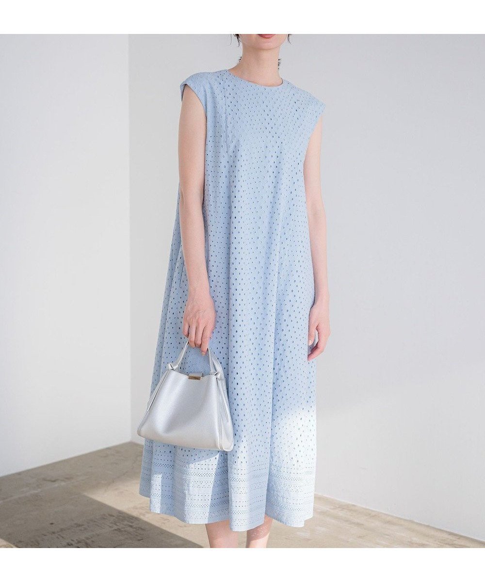 【組曲/KUMIKYOKU】のエンブロイダリーレース ワンピース 人気、トレンドファッション・服の通販 founy(ファニー) 　ファッション　Fashion　レディースファッション　Fashion for Women　ワンピース　Dresses　アイレット　Eyelet Lace　春　Spring　ノースリーブ　Sleeveless, No-Sleeve　バランス　Balance, Style Balance　ボーダー　Border, Stripe　リボン　Ribbon, Bow　レース　Lace, Lace Fabric　S/S・春夏　SS, Spring/Summer, Warm Season　夏　Summer　エレガント 上品　Elegant　 other-1|ID: prp329100004918975 ipo3291000000036899058