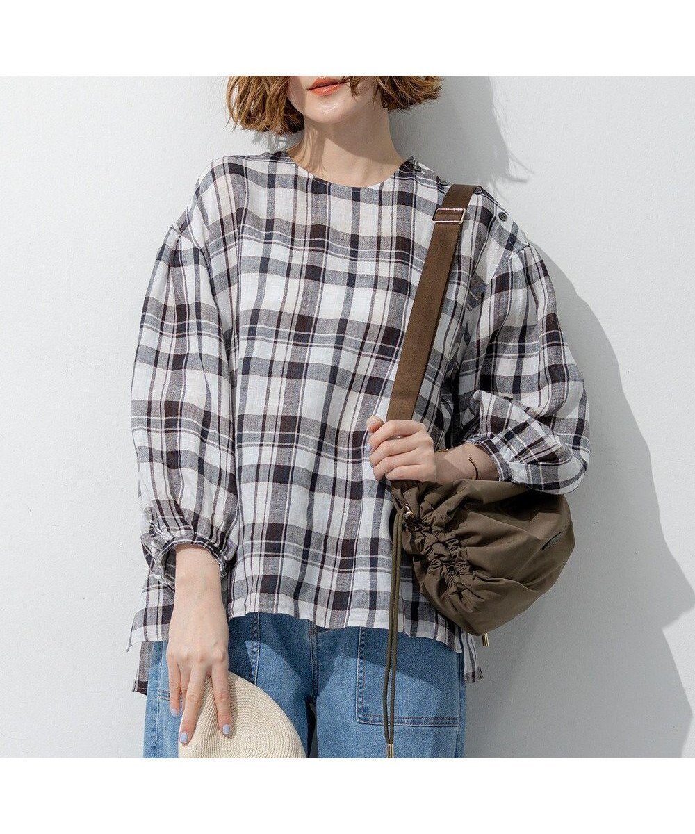 【23区/NIJYUSANKU】の【先行予約】LIBECOリネン チェック ボリュームスリーブ ブラウス インテリア・キッズ・メンズ・レディースファッション・服の通販 founy(ファニー) ファッション Fashion レディースファッション Fashion for Women トップス・カットソー Cut & Sew Tops シャツ・ブラウス・オフィスカジュアル Elegant Blouses & Button-Ups ボリューム袖・フリルスリーブブラウス Voluminous & Ruffle Sleeves / Puffy Sleeve Tops オレンジ Orange 春 Spring シンプル Simple, Minimal スリーブ Sleeve, Long Sleeve / Short Sleeve チェック Check, Plaid, Tartan デニム Denim, Jeans Material フォルム Silhouette, Form ベーシック Basic, Essential ポケット Pocket, Pocket Detail リネン Linen, Linen Fabric リラックス Relax, Relaxed Fit ワイド Wide, Wide Fit S/S・春夏 SS, Spring/Summer, Warm Season おすすめ Recommended / Our Picks 夏 Summer 2026年 2026 ダークブラウンチェック|ID: prp329100004918997 ipo3291000000036899342