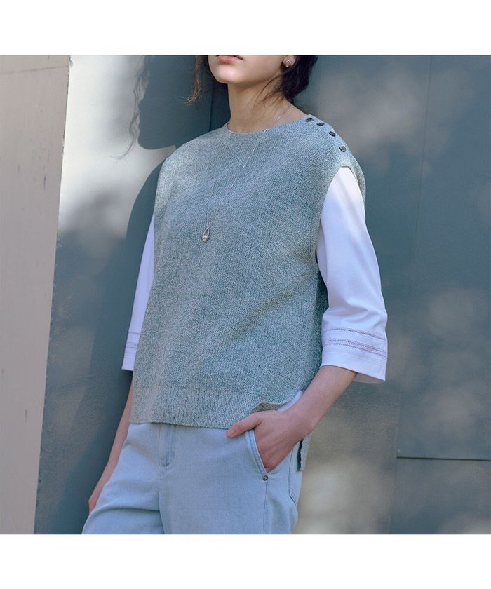 【ジェイ プレス/J.PRESS】の【WEB限定カラーあり・プラスワンアイテムに】LINEN COTTON ニット ベスト インテリア・キッズ・メンズ・レディースファッション・服の通販 founy(ファニー) https://founy.com/ ファッション Fashion レディースファッション Fashion for Women アウター Coat / Outerwear Collection トップス・カットソー Cut & Sew Tops ニット Knit Tops & Sweaters ベスト&ジレ / 重ね着スタイル Vests & Gilets 春 Spring 畦 Ribbed Knit スリット Slit, Slit Detail 人気 Popular, Best Seller ベスト Vest, Waistcoat S/S・春夏 SS, Spring/Summer, Warm Season 夏 Summer エレガント 上品 Elegant |ID: prp329100004919004 ipo3291000000036899455