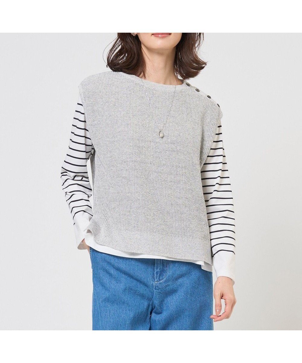 【ジェイ プレス/J.PRESS】の【WEB限定カラーあり・プラスワンアイテムに】LINEN COTTON ニット ベスト インテリア・キッズ・メンズ・レディースファッション・服の通販 founy(ファニー) ファッション Fashion レディースファッション Fashion for Women アウター Coat / Outerwear Collection トップス・カットソー Cut & Sew Tops ニット Knit Tops & Sweaters ベスト&ジレ / 重ね着スタイル Vests & Gilets 春 Spring 畦 Ribbed Knit スリット Slit, Slit Detail 人気 Popular, Best Seller ベスト Vest, Waistcoat S/S・春夏 SS, Spring/Summer, Warm Season 夏 Summer エレガント 上品 Elegant ライトグレー系|ID: prp329100004919004 ipo3291000000036899460