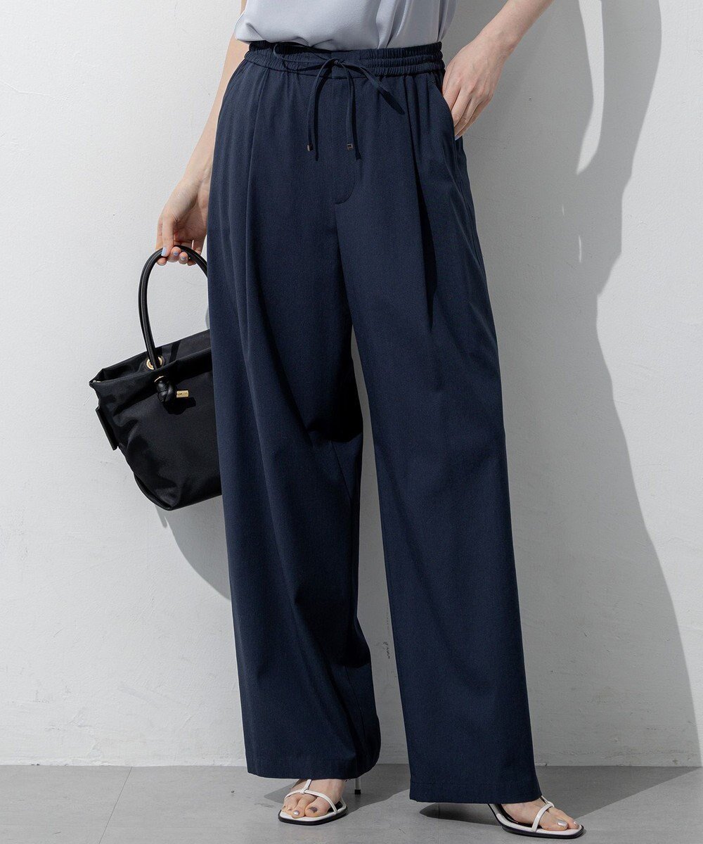 【23区/NIJYUSANKU】の【先行予約】ナチュラルスラブストレッチ ワイドパンツ インテリア・キッズ・メンズ・レディースファッション・服の通販 founy(ファニー) ファッション Fashion レディースファッション Fashion for Women パンツ Pants & Trousers 春 Spring サンダル Sandals, Summer Shoes シンプル Simple, Minimal ジャケット Jacket, Outerwear フロント Front, Front Design リラックス Relax, Relaxed Fit ワイド Wide, Wide Fit S/S・春夏 SS, Spring/Summer, Warm Season 夏 Summer エレガント 上品 Elegant 2026年 2026 ネイビー系|ID: prp329100004919008 ipo3291000000036899536