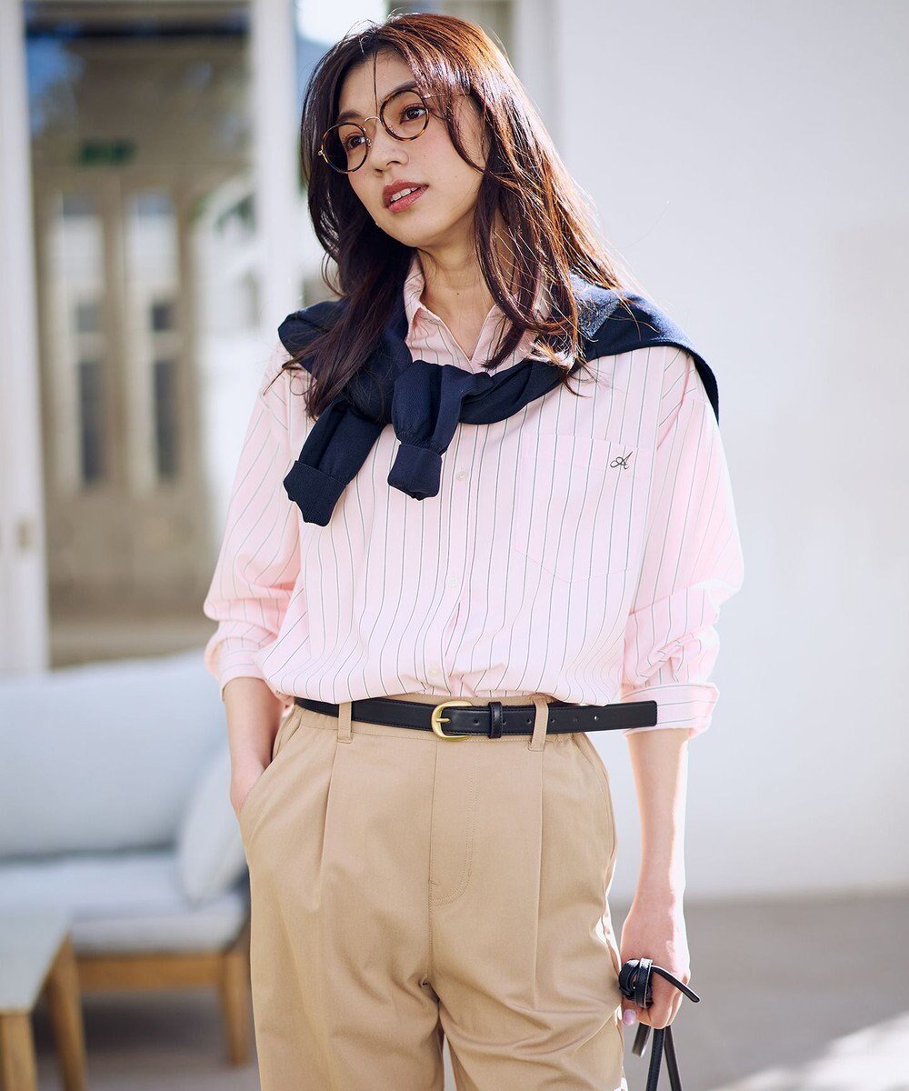 【エニー/ANY】のANYオーバーサイズシャツ インテリア・キッズ・メンズ・レディースファッション・服の通販 founy(ファニー) 　ファッション　Fashion　レディースファッション　Fashion for Women　トップス・カットソー　Cut & Sew Tops　シャツ・ブラウス・オフィスカジュアル　Elegant Blouses & Button-Ups　おすすめ　Recommended / Our Picks　シンプル　Simple, Minimal　スウェット / スエット　Sweatshirt, Sweatwear　デニム　Denim, Jeans Material　ワンポイント　One Point, Statement Accent　夏　Summer　定番　Standard, Basic Item　抗菌　Antibacterial, Bacteria-Resistant　春　Spring　S/S・春夏　SS, Spring/Summer, Warm Season　ピンクストライプ|ID: prp329100004921774 ipo3291000000036928281