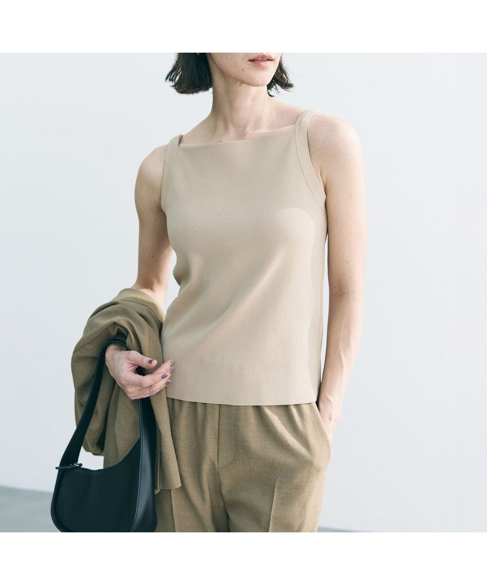 【アンフィーロ 自由区/UNFILO】の【新色追加/WEB限定カラー】スゴ機能美ニット スクエア キャミソール インテリア・キッズ・メンズ・レディースファッション・服の通販 founy(ファニー) 　ファッション　Fashion　レディースファッション　Fashion for Women　トップス・カットソー　Cut & Sew Tops　ニット　Knit Tops & Sweaters　キャミソール&ノースリーブ　Camisoles & Sleeveless Tops　ウォッシャブル　Machine Washable　春　Spring　キャミソール　Camisole, Spaghetti Strap Top　クール　Cool, Chic　コンパクト　Compact, Small Size　抗菌　Antibacterial, Bacteria-Resistant　スクエア　Square, Square Shape　ストレッチ　Stretch, Stretchy Fabric　スリーブ　Sleeve, Long Sleeve / Short Sleeve　タンク　Tank Top, Sleeveless Top　デコルテ　Décolleté, Neckline　人気　Popular, Best Seller　ハーフ　Half, Half-Length　フィット　Fit, Slim Fit　S/S・春夏　SS, Spring/Summer, Warm Season　再入荷　Restock / Back in Stock　夏　Summer　エレガント 上品　Elegant　新作・新入荷　New Arrivals / New In　[WEB限定]サンドベージュ|ID: prp329100004921800 ipo3291000000036928638