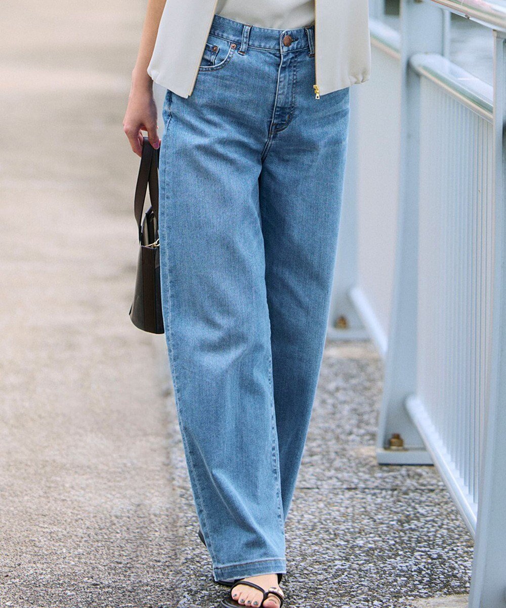 【23区/NIJYUSANKU】の【見上愛さん着用/Oggi掲載/接触冷感】23区DENIM サマー ストレート ワイド パンツ インテリア・キッズ・メンズ・レディースファッション・服の通販 founy(ファニー) 　雑誌掲載アイテム　Magazine Picks & Fashion Features　ファッション雑誌　Fashion Magazines　オッジ　Oggi　ファッション　Fashion　レディースファッション　Fashion for Women　パンツ　Pants & Trousers　デニムパンツ・ジーンズ・美脚デニム　Denim Jeans & Pants　インディゴ　Indigo Denim　春　Spring　5月号　May Issue　サマー　Summer, Summer Style　ストレッチ　Stretch, Stretchy Fabric　ストレート　Straight, Straight Cut　雑誌　Magazine, Fashion Magazine　デニム　Denim, Jeans Material　プリント　Print, Printed Pattern　ベーシック　Basic, Essential　ポケット　Pocket, Pocket Detail　ランダム　Random, Irregular　ワイド　Wide, Wide Fit　S/S・春夏　SS, Spring/Summer, Warm Season　日本製　Made In Japan　夏　Summer　2025年　2025　2025春夏・S/S　Spring/Summer 2025 SS25　スカイブルー系|ID: prp329100004921812 ipo3291000000036928781