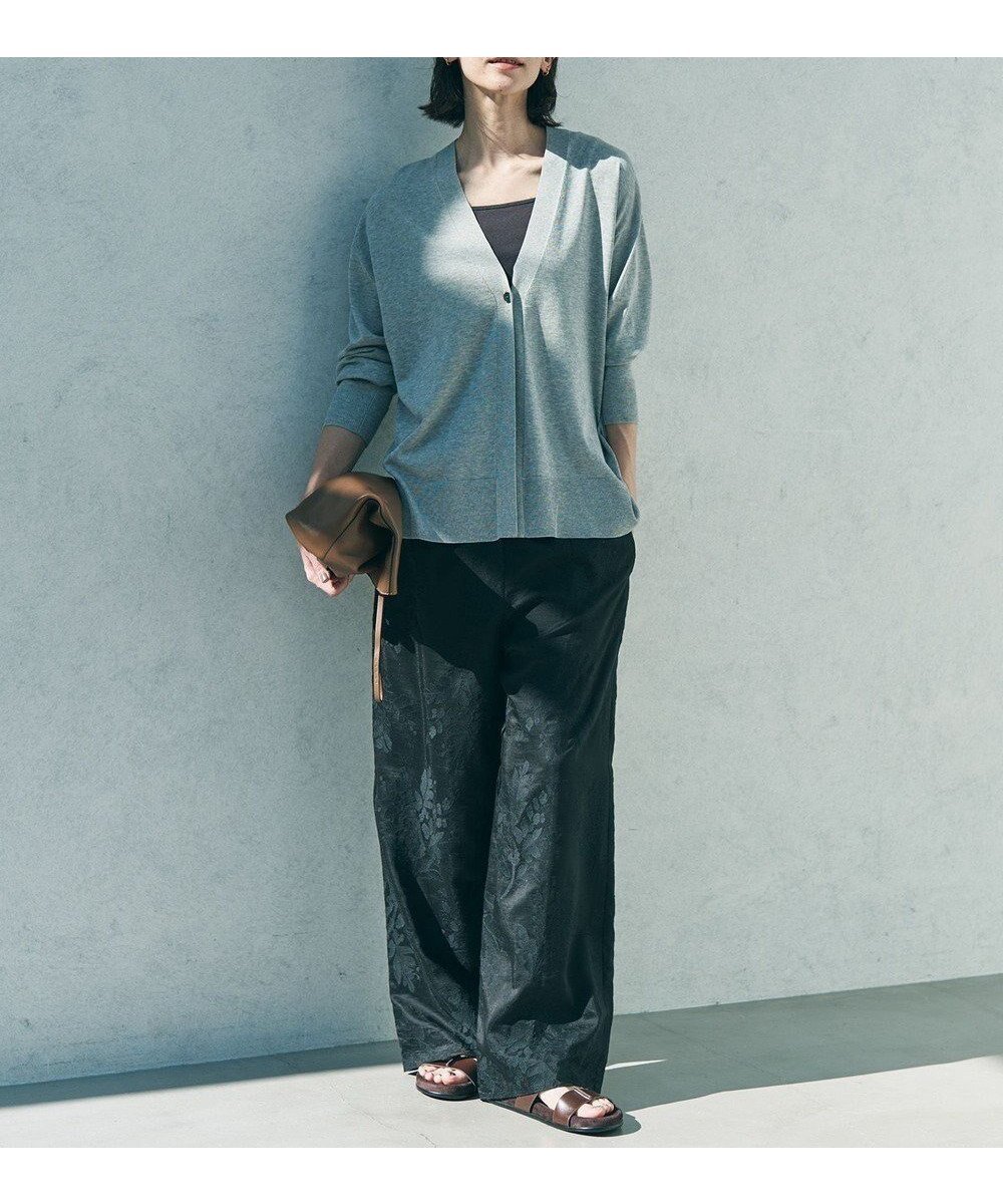 【アンフィーロ 自由区/UNFILO】の【ウエストゴム】ボタニカル エンブロイダリー パンツ インテリア・キッズ・メンズ・レディースファッション・服の通販 founy(ファニー) 　ファッション　Fashion　レディースファッション　Fashion for Women　パンツ　Pants & Trousers　エンブロイダリー　Embroidery Design　シアー　Sheer, See-Through　セットアップ　Set-Up, Coordinated Outfit　フェミニン　Feminine, Girly　ボタニカル　Botanical, Floral Pattern　リラックス　Relax, Relaxed Fit　ワイド　Wide, Wide Fit　夏　Summer　春　Spring　S/S・春夏　SS, Spring/Summer, Warm Season　ブラック|ID: prp329100004921833 ipo3291000000036929010