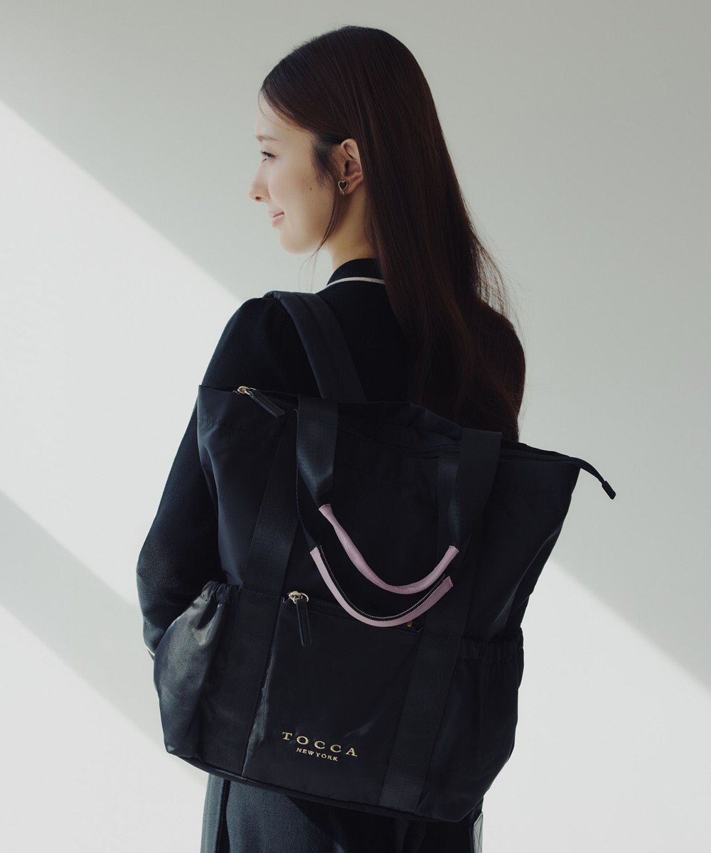 【トッカ/TOCCA】の【新色登場!WEB&一部店舗限定】CIELO TRAVEL BACKPACK バックパック インテリア・キッズ・メンズ・レディースファッション・服の通販 founy(ファニー) 　ファッション　Fashion　レディースファッション　Fashion for Women　バッグ　Bags　ギャザー　Gathered, Ruffled　クッション　Cushion, Throw Pillow　クラウン　Crown, Royal Motif　軽量　Lightweight, Ultra Light　シューズ　Shoes, Footwear　スポーツ　Sports, Activewear　財布　Wallet, Purse　フラット　Flat, Flat Shoes　ポケット　Pocket, Pocket Detail　ポーチ　Pouch, Small Case　メッシュ　Mesh, Net Fabric　リュック　Backpack, Rucksack　おすすめ　Recommended / Our Picks　旅行　Travel　ビジネス 仕事 通勤　Business / Work / Commuting　ブラック系|ID: prp329100004921839 ipo3291000000036929057