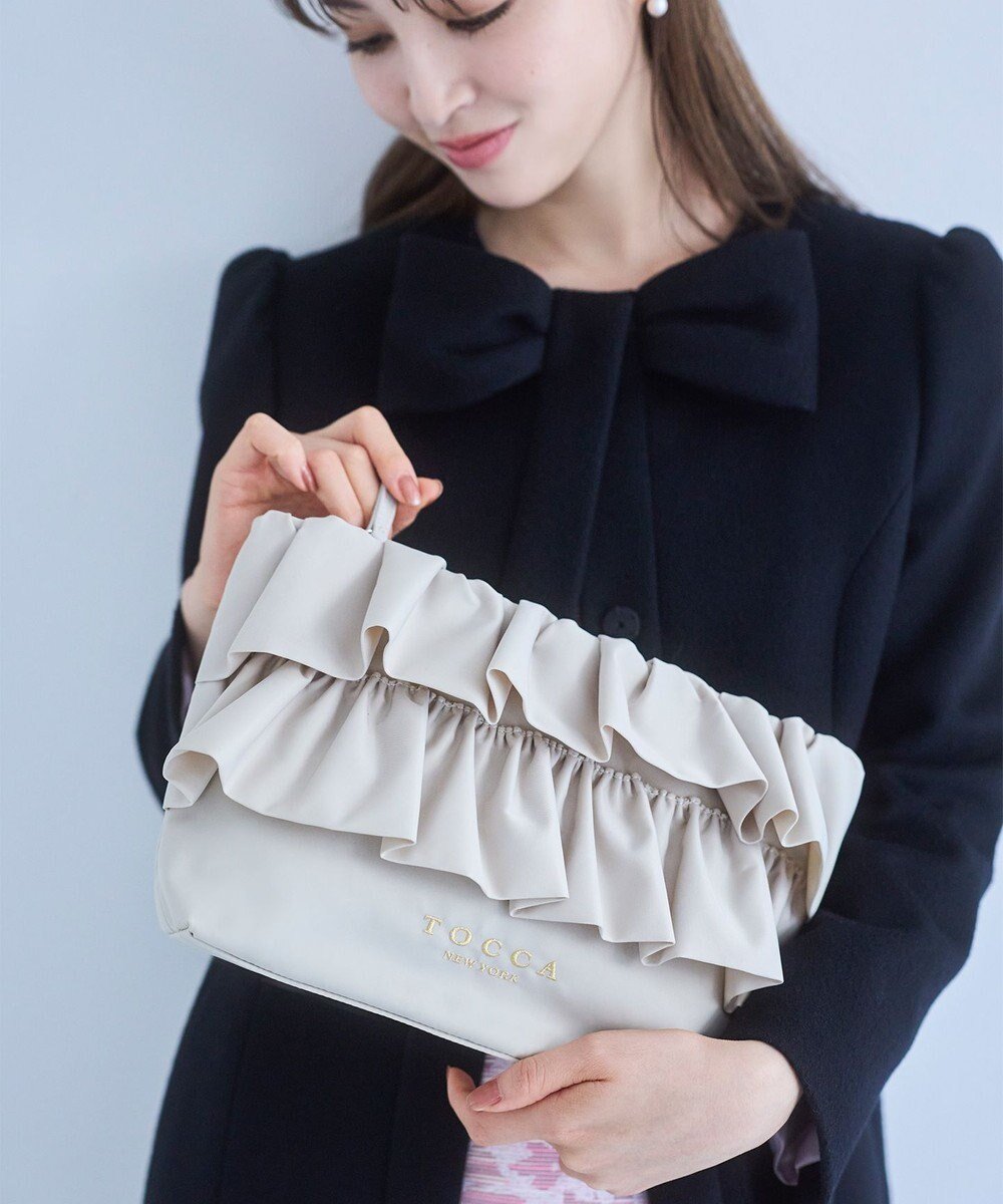 【トッカ/TOCCA】の【美人百花掲載】【新色登場】FRILL POCHETTE ポシェット インテリア・キッズ・メンズ・レディースファッション・服の通販 founy(ファニー) 　雑誌掲載アイテム　Magazine Picks & Fashion Features　ファッション雑誌　Fashion Magazines　ビジンヒャッカ　美人百花　ファッション　Fashion　レディースファッション　Fashion for Women　ショルダー　Shoulder, Shoulder Strap　シンプル　Simple, Minimal　ジップ　Zip, Zipper　ジャカード／ジャガード　Jacquard, Woven Pattern　財布　Wallet, Purse　雑誌　Magazine, Fashion Magazine　テクスチャー　Texture, Textured Fabric　フェミニン　Feminine, Girly　フリル　Frill, Ruffle　ポケット　Pocket, Pocket Detail　ポシェット　Pochette, Mini Bag　ポーチ　Pouch, Small Case　マグネット　Magnet, Magnetic Closure　リュクス　Luxury, Elegant, High-End, Chic　旅行　Travel　[新色]アイボリー系|ID: prp329100004921855 ipo3291000000036929247