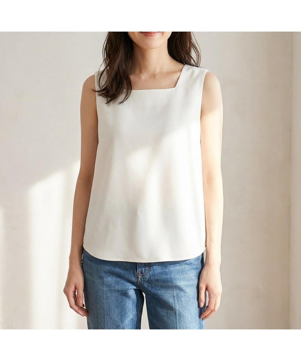 【エニィ スィス/any SiS】の【2WAY】サテン タンクトップ インテリア・キッズ・メンズ・レディースファッション・服の通販 founy(ファニー) 　ファッション　Fashion　レディースファッション　Fashion for Women　トップス・カットソー　Cut & Sew Tops　サテン　Satin, Glossy Fabric　タンク　Tank Top, Sleeveless Top　デコルテ　Décolleté, Neckline　ドッキング　Docking, Mixed Material　バランス　Balance, Style Balance　エレガント 上品　Elegant　夏　Summer　新作・新入荷　New Arrivals / New In　春　Spring　S/S・春夏　SS, Spring/Summer, Warm Season　オフ|ID: prp329100004921857 ipo3291000000036929281