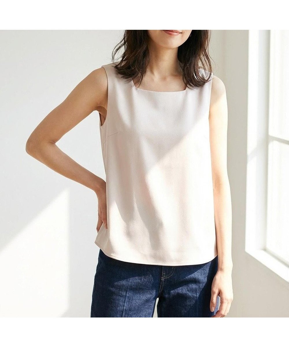 【エニィ スィス/any SiS】の【2WAY】サテン タンクトップ インテリア・キッズ・メンズ・レディースファッション・服の通販 founy(ファニー) 　ファッション　Fashion　レディースファッション　Fashion for Women　トップス・カットソー　Cut & Sew Tops　サテン　Satin, Glossy Fabric　タンク　Tank Top, Sleeveless Top　デコルテ　Décolleté, Neckline　ドッキング　Docking, Mixed Material　バランス　Balance, Style Balance　エレガント 上品　Elegant　夏　Summer　新作・新入荷　New Arrivals / New In　春　Spring　S/S・春夏　SS, Spring/Summer, Warm Season　ライトベージュ|ID: prp329100004921857 ipo3291000000036929286