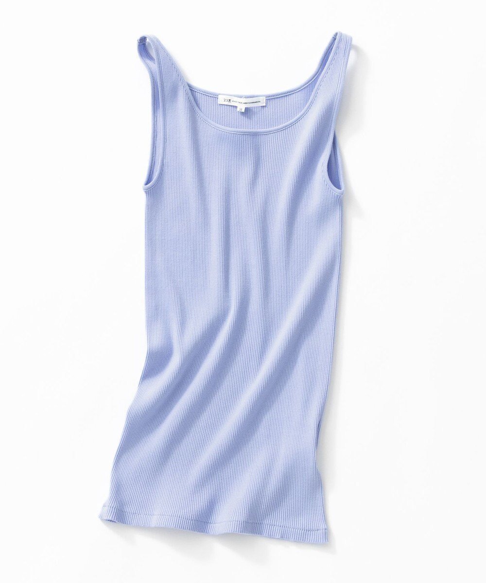 【23区/NIJYUSANKU】の【新色追加/見上愛さん着用】オーガニック コットンリブ タンクトップ インテリア・キッズ・メンズ・レディースファッション・服の通販 founy(ファニー) ファッション Fashion レディースファッション Fashion for Women トップス・カットソー Cut & Sew Tops インド Indian Textile インナー Innerwear オレンジ Orange オーガニック Organic Cotton 春 Spring カーディガン Cardigan, Knitwear ジャケット Jacket, Outerwear タンク Tank Top, Sleeveless Top デコルテ Décolleté, Neckline トレンド Trend, Trending Now パープル Purple, Violet フィット Fit, Slim Fit ベーシック Basic, Essential S/S・春夏 SS, Spring/Summer, Warm Season 夏 Summer スカイブルー系|ID: prp329100004921860 ipo3291000000036929332