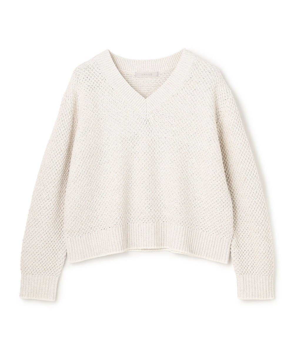 【アンフィーロ 自由区/UNFILO】のメランジリンクス ニット インテリア・キッズ・メンズ・レディースファッション・服の通販 founy(ファニー) 　ファッション　Fashion　レディースファッション　Fashion for Women　トップス・カットソー　Cut & Sew Tops　ニット　Knit Tops & Sweaters　アクリル　Acrylic Material　ウォッシャブル　Machine Washable　春　Spring　セーター　Sweater, Knitwear　トレンド　Trend, Trending Now　リラックス　Relax, Relaxed Fit　S/S・春夏　SS, Spring/Summer, Warm Season　再入荷　Restock / Back in Stock　夏　Summer　新作・新入荷　New Arrivals / New In　グレージュMIX|ID: prp329100004921890 ipo3291000000036929676