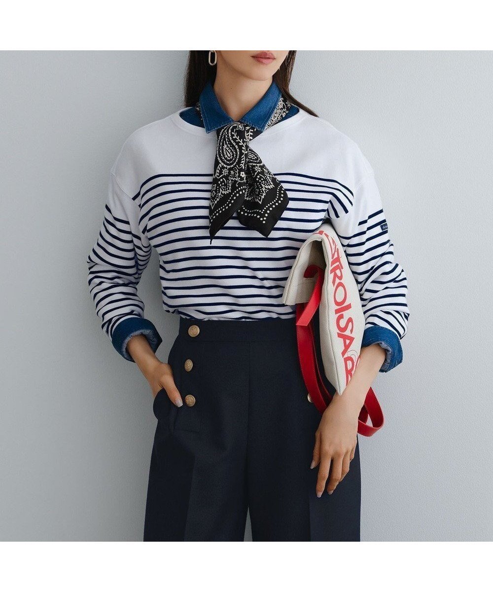 【23区/NIJYUSANKU】のArmor-lux パネルボーダー クロップド カットソー 人気、トレンドファッション・服の通販 founy(ファニー) 　ファッション　Fashion　レディースファッション　Fashion for Women　トップス・カットソー　Cut & Sew Tops　シャツ・ブラウス・オフィスカジュアル　Elegant Blouses & Button-Ups　ロングTシャツ・Tシャツ　Longline T-Shirts & Tees　カットソー・ベーシックTシャツ　Cut-and-Sewn Tops / Stretch Tees & Basics　春　Spring　カットソー　Cut and Sewn Top　クロップド　Cropped, Short Length　なめらか　Smooth, Silky Texture　バスク　Basque, Basque Style　バランス　Balance, Style Balance　フェミニン　Feminine, Girly　フランス　France, French　フレンチ　French, French Style　ベーシック　Basic, Essential　ボーダー　Border, Stripe　リラックス　Relax, Relaxed Fit　ワーク　Workwear, Utility Style　S/S・春夏　SS, Spring/Summer, Warm Season　夏　Summer　エレガント 上品　Elegant　2026年　2026　 other-1|ID: prp329100004921898 ipo3291000000036929721