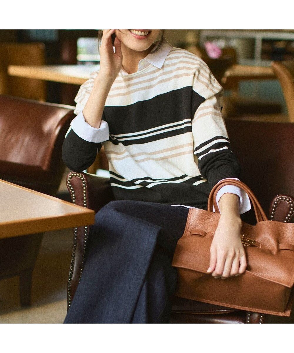 【23区/NIJYUSANKU】のコットンポリエステルストレッチ オーバーサイズ ニット 人気、トレンドファッション・服の通販 founy(ファニー) 　ファッション　Fashion　レディースファッション　Fashion for Women　トップス・カットソー　Cut & Sew Tops　ニット　Knit Tops & Sweaters　イエロー　Yellow　春　Spring　コンパクト　Compact, Small Size　スリット　Slit, Slit Detail　セーター　Sweater, Knitwear　チュニック　Tunic, Long Top　S/S・春夏　SS, Spring/Summer, Warm Season　夏　Summer　2026年　2026　 other-1|ID: prp329100004921905 ipo3291000000036929767