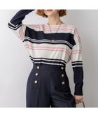 【23区/NIJYUSANKU】のコットンポリエステルストレッチ オーバーサイズ ニット 人気、トレンドファッション・服の通販 founy(ファニー) ファッション Fashion レディースファッション Fashion for Women トップス・カットソー Cut & Sew Tops ニット Knit Tops & Sweaters イエロー Yellow 春 Spring コンパクト Compact, Small Size スリット Slit, Slit Detail セーター Sweater, Knitwear チュニック Tunic, Long Top S/S・春夏 SS, Spring/Summer, Warm Season 夏 Summer 2026年 2026 thumbnail ネイビー×ピンク系|ID: prp329100004921905 ipo3291000000036929777