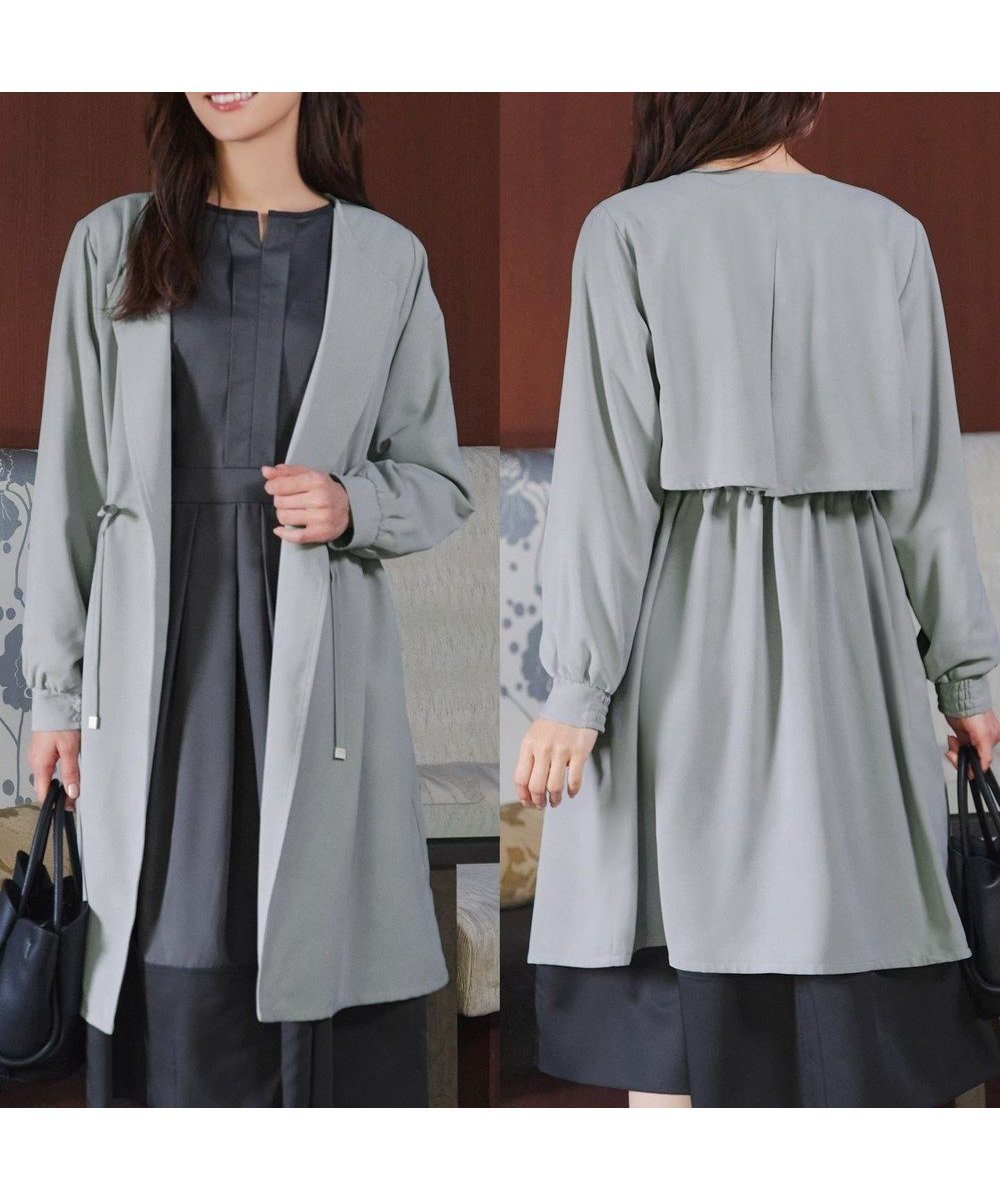 【ティアクラッセ/Tiaclasse】のタックヨーク着流しパフスリ-ブコート インテリア・キッズ・メンズ・レディースファッション・服の通販 founy(ファニー) 　ファッション　Fashion　レディースファッション　Fashion for Women　アウター　Coat / Outerwear Collection　コート・ロングコート・ピーコート　Long Coats, Peacoats & More　レディースジャケット・軽アウター　Jackets　春　Spring　秋　Autumn　シルバー　Silver, Metallic Silver　ジャケット　Jacket, Outerwear　スリーブ　Sleeve, Long Sleeve / Short Sleeve　とろみ　Fluid, Flowy Fabric　フェミニン　Feminine, Girly　ポケット　Pocket, Pocket Detail　ヨーク　Yoke, Yoke Design　A/W・秋冬　Autumn/Winter　S/S・春夏　SS, Spring/Summer, Warm Season　おすすめ　Recommended / Our Picks　夏　Summer　エレガント 上品　Elegant　ビジネス 仕事 通勤　Business / Work / Commuting　ライトグレー|ID: prp329100004925185 ipo3291000000036957932