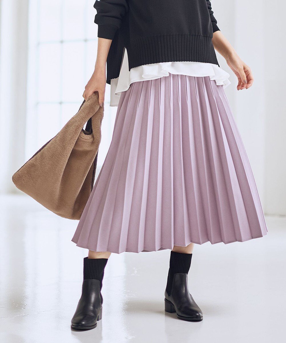 【エニー/ANY】の【新色追加/ウエストゴム】ウーリッシュプリーツスカート インテリア・キッズ・メンズ・レディースファッション・服の通販 founy(ファニー) 　ファッション　Fashion　レディースファッション　Fashion for Women　スカート　Skirts　プリーツスカート / 上品フェミニンスタイル　Pleated Skirts　スマホ　Smartphone, Mobile Device　フレア　Flare, Flared　プリーツ　Pleats, Pleated　A/W・秋冬　Autumn/Winter　再入荷　Restock / Back in Stock　エレガント 上品　Elegant　ラベンダー|ID: prp329100004925206 ipo3291000000036958204