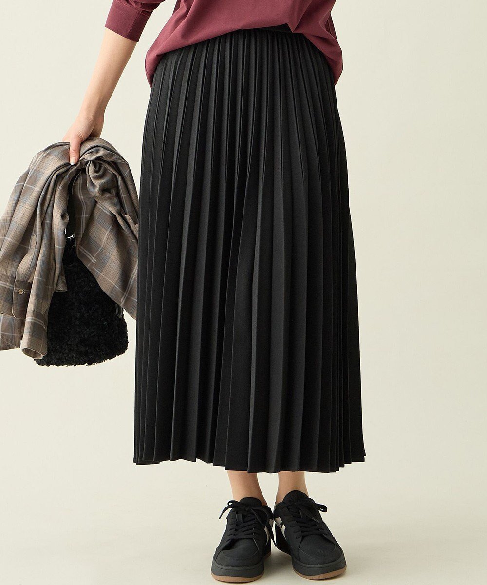 【エニー/ANY】の【新色追加/ウエストゴム】ウーリッシュプリーツスカート インテリア・キッズ・メンズ・レディースファッション・服の通販 founy(ファニー) 　ファッション　Fashion　レディースファッション　Fashion for Women　スカート　Skirts　プリーツスカート / 上品フェミニンスタイル　Pleated Skirts　スマホ　Smartphone, Mobile Device　フレア　Flare, Flared　プリーツ　Pleats, Pleated　A/W・秋冬　Autumn/Winter　再入荷　Restock / Back in Stock　エレガント 上品　Elegant　ブラック|ID: prp329100004925206 ipo3291000000036958212