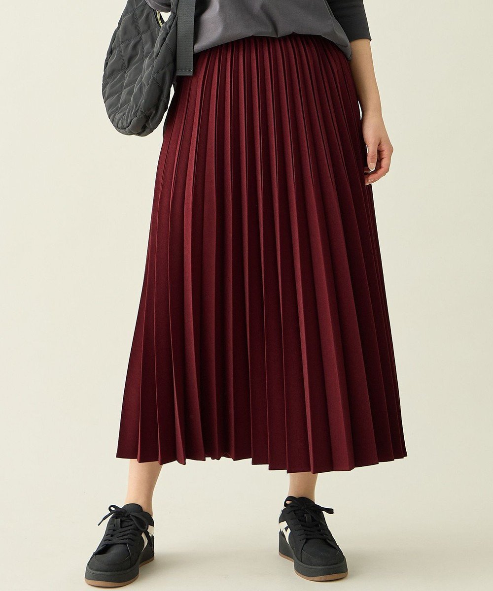 【エニー/ANY】の【新色追加/ウエストゴム】ウーリッシュプリーツスカート インテリア・キッズ・メンズ・レディースファッション・服の通販 founy(ファニー) 　ファッション　Fashion　レディースファッション　Fashion for Women　スカート　Skirts　プリーツスカート / 上品フェミニンスタイル　Pleated Skirts　スマホ　Smartphone, Mobile Device　フレア　Flare, Flared　プリーツ　Pleats, Pleated　A/W・秋冬　Autumn/Winter　再入荷　Restock / Back in Stock　エレガント 上品　Elegant　バーガンディ|ID: prp329100004925206 ipo3291000000036958214
