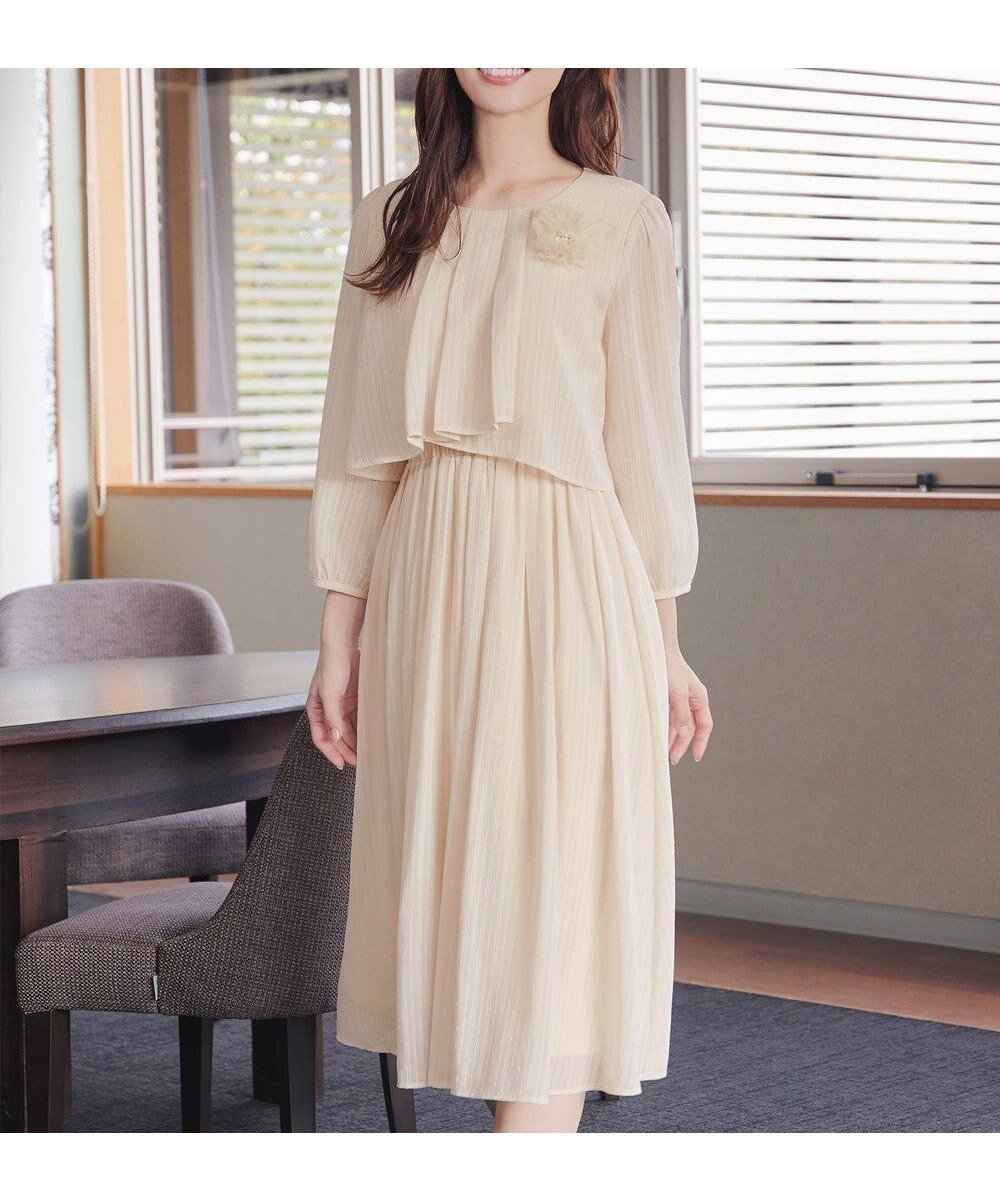 【ティアクラッセ/Tiaclasse】の【新色追加】シフォンドレープワンピース インテリア・キッズ・メンズ・レディースファッション・服の通販 founy(ファニー) 　ファッション　Fashion　レディースファッション　Fashion for Women　ワンピース　Dresses　アクセサリー　Fashion Accessories　ウォッシャブル　Machine Washable　オケージョン　Occasion Wear　春　Spring　洗える　Machine Washable　秋　Autumn　カーディガン　Cardigan, Knitwear　セットアップ　Set-Up, Coordinated Outfit　チュニック　Tunic, Long Top　フェミニン　Feminine, Girly　フレア　Flare, Flared　ポケット　Pocket, Pocket Detail　ラウンド　Round, Round Neck　楽ちん　Easy Fit, Comfortable　冬　Winter / This Winter　A/W・秋冬　Autumn/Winter　再入荷　Restock / Back in Stock　エレガント 上品　Elegant　新作・新入荷　New Arrivals / New In　結婚式　Wedding　アイボリー|ID: prp329100004925216 ipo3291000000036958356