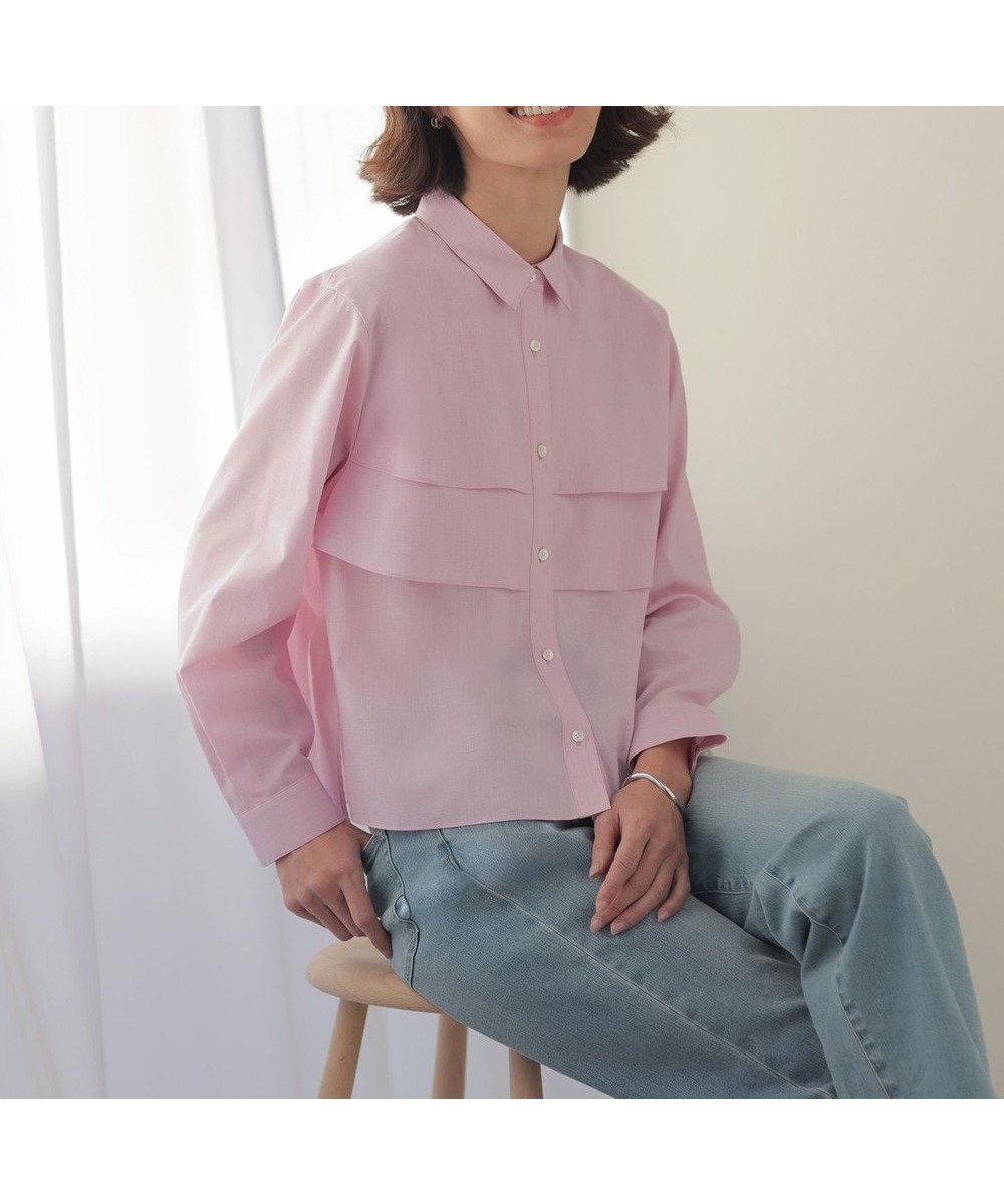 【ジェイ プレス/J.PRESS】の【WEB限定カラーあり・一枚で着映え】COTTON TEX シャツ ブラウス インテリア・キッズ・メンズ・レディースファッション・服の通販 founy(ファニー) 　ファッション　Fashion　レディースファッション　Fashion for Women　トップス・カットソー　Cut & Sew Tops　シャツ・ブラウス・オフィスカジュアル　Elegant Blouses & Button-Ups　イタリア　Italy　春　Spring　カフス　Cuff Design　クラシカル　Classical, Vintage-Inspired　シャンブレー　Chambray, Denim-Like Fabric　ショート　Short, Short Length　シルバー　Silver, Metallic Silver　ストライプ　Stripe, Striped Pattern　ストレート　Straight, Straight Cut　トレンド　Trend, Trending Now　フロント　Front, Front Design　無地　Plain, Solid Color　S/S・春夏　SS, Spring/Summer, Warm Season　夏　Summer　ピンク系|ID: prp329100004925269 ipo3291000000036958968
