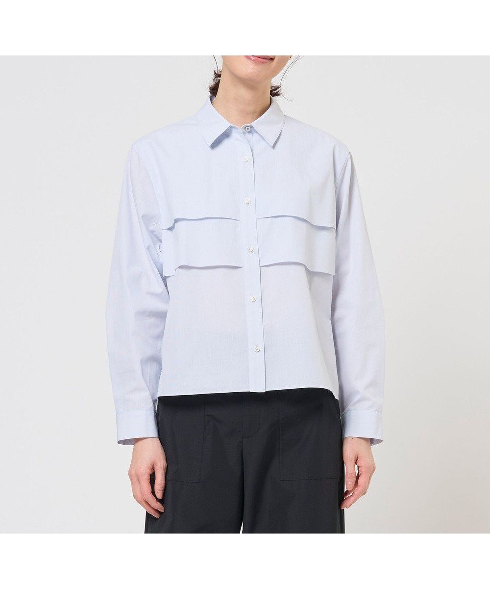 【ジェイ プレス/J.PRESS】の【WEB限定カラーあり・一枚で着映え】COTTON TEX シャツ ブラウス インテリア・キッズ・メンズ・レディースファッション・服の通販 founy(ファニー) 　ファッション　Fashion　レディースファッション　Fashion for Women　トップス・カットソー　Cut & Sew Tops　シャツ・ブラウス・オフィスカジュアル　Elegant Blouses & Button-Ups　イタリア　Italy　春　Spring　カフス　Cuff Design　クラシカル　Classical, Vintage-Inspired　シャンブレー　Chambray, Denim-Like Fabric　ショート　Short, Short Length　シルバー　Silver, Metallic Silver　ストライプ　Stripe, Striped Pattern　ストレート　Straight, Straight Cut　トレンド　Trend, Trending Now　フロント　Front, Front Design　無地　Plain, Solid Color　S/S・春夏　SS, Spring/Summer, Warm Season　夏　Summer　ライトグレーストライプ系|ID: prp329100004925269 ipo3291000000036958974