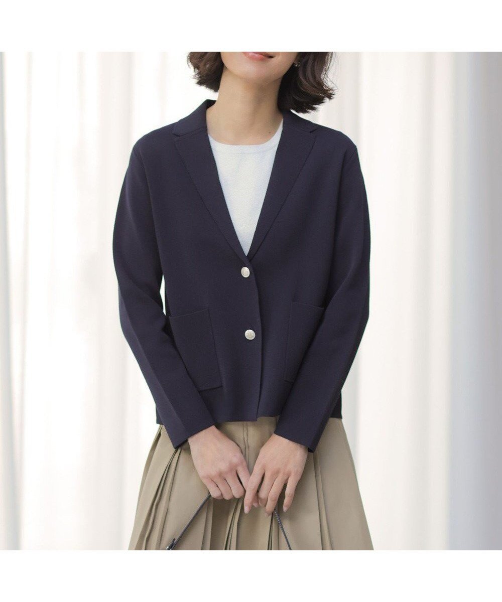【ジェイ プレス/J.PRESS】の【昨年ご好評・オンオフ使える・冷房対策に】Cotton Acetate ニット ジャケット インテリア・キッズ・メンズ・レディースファッション・服の通販 founy(ファニー) 　ファッション　Fashion　レディースファッション　Fashion for Women　春　Spring　カーディガン　Cardigan, Knitwear　ジャケット　Jacket, Outerwear　ミラノリブ　Milano Rib, Milano Stitch　S/S・春夏　SS, Spring/Summer, Warm Season　夏　Summer　エレガント 上品　Elegant　ネイビー系|ID: prp329100004925280 ipo3291000000036959046