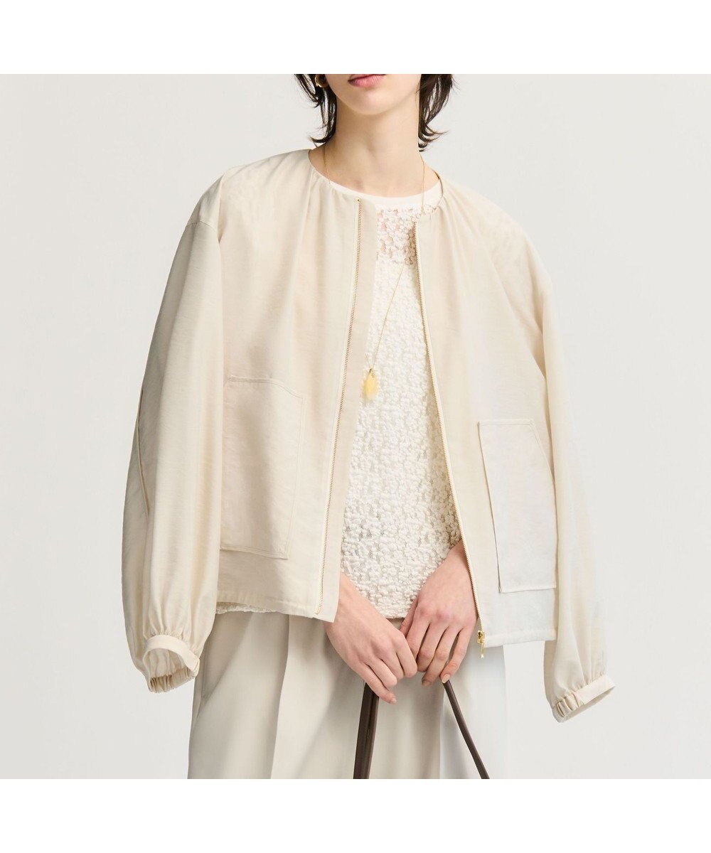 【23区/NIJYUSANKU】のシアータンブラー ダブルポケット ブルゾン インテリア・キッズ・メンズ・レディースファッション・服の通販 founy(ファニー) 　ファッション　Fashion　レディースファッション　Fashion for Women　アウター　Coat / Outerwear Collection　レディースジャケット・軽アウター　Jackets　ブルゾンジャケット・スポーティアウター　Blouson Jackets　春　Spring　ギャザー　Gathered, Ruffled　ジャケット　Jacket, Outerwear　ダブル　Double, Double-Breasted　デニム　Denim, Jeans Material　ドレープ　Drape, Draping Fabric　ドローコード　Drawcord, Drawstring Cord　フェミニン　Feminine, Girly　フロント　Front, Front Design　ブルゾン　Blouson, Bomber Jacket　ポケット　Pocket, Pocket Detail　S/S・春夏　SS, Spring/Summer, Warm Season　夏　Summer　エレガント 上品　Elegant　2026年　2026　ベージュ系|ID: prp329100004925301 ipo3291000000036959211