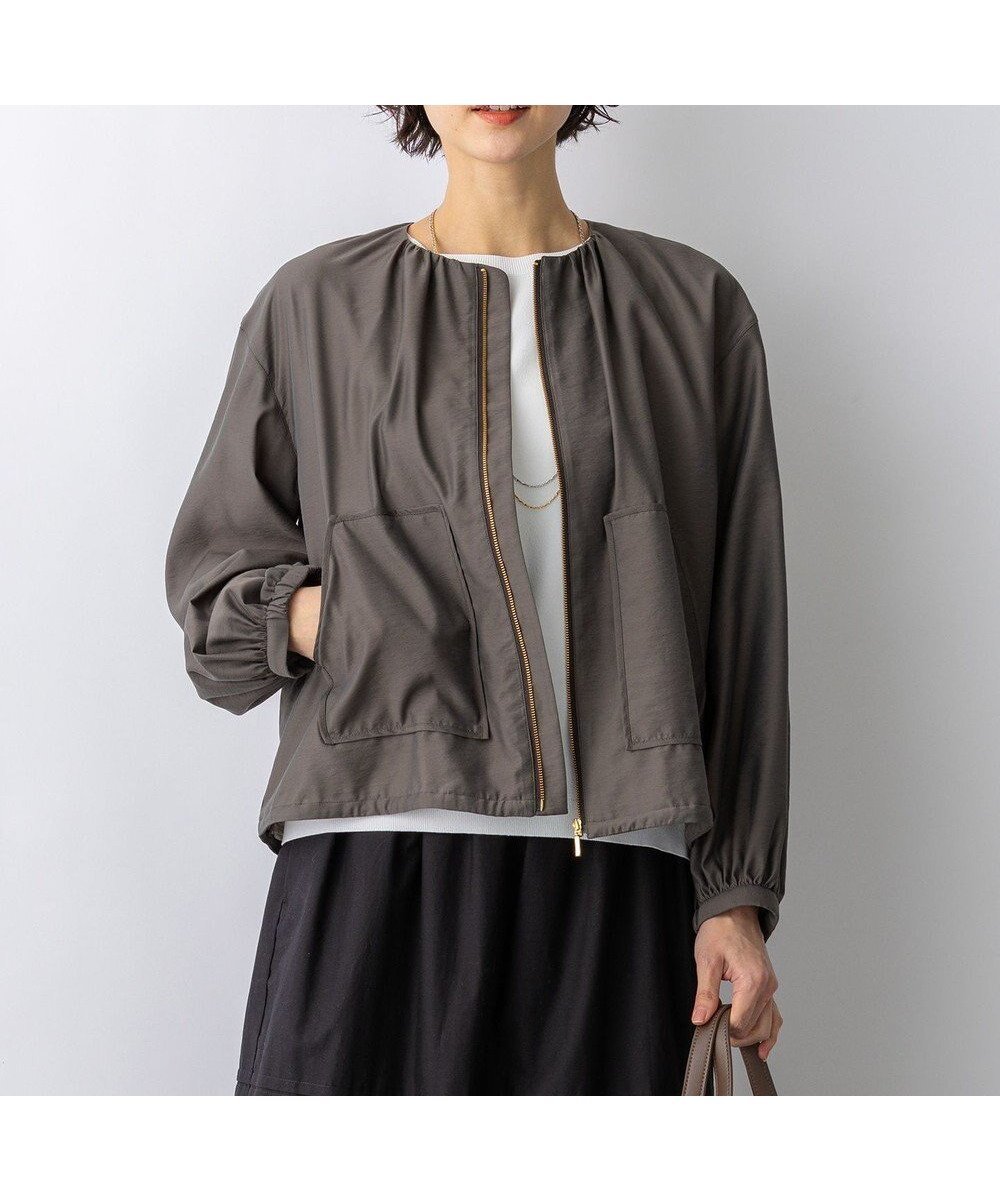 【23区/NIJYUSANKU】のシアータンブラー ダブルポケット ブルゾン インテリア・キッズ・メンズ・レディースファッション・服の通販 founy(ファニー) 　ファッション　Fashion　レディースファッション　Fashion for Women　アウター　Coat / Outerwear Collection　レディースジャケット・軽アウター　Jackets　ブルゾンジャケット・スポーティアウター　Blouson Jackets　春　Spring　ギャザー　Gathered, Ruffled　ジャケット　Jacket, Outerwear　ダブル　Double, Double-Breasted　デニム　Denim, Jeans Material　ドレープ　Drape, Draping Fabric　ドローコード　Drawcord, Drawstring Cord　フェミニン　Feminine, Girly　フロント　Front, Front Design　ブルゾン　Blouson, Bomber Jacket　ポケット　Pocket, Pocket Detail　S/S・春夏　SS, Spring/Summer, Warm Season　夏　Summer　エレガント 上品　Elegant　2026年　2026　ダークブラウン系|ID: prp329100004925301 ipo3291000000036959214